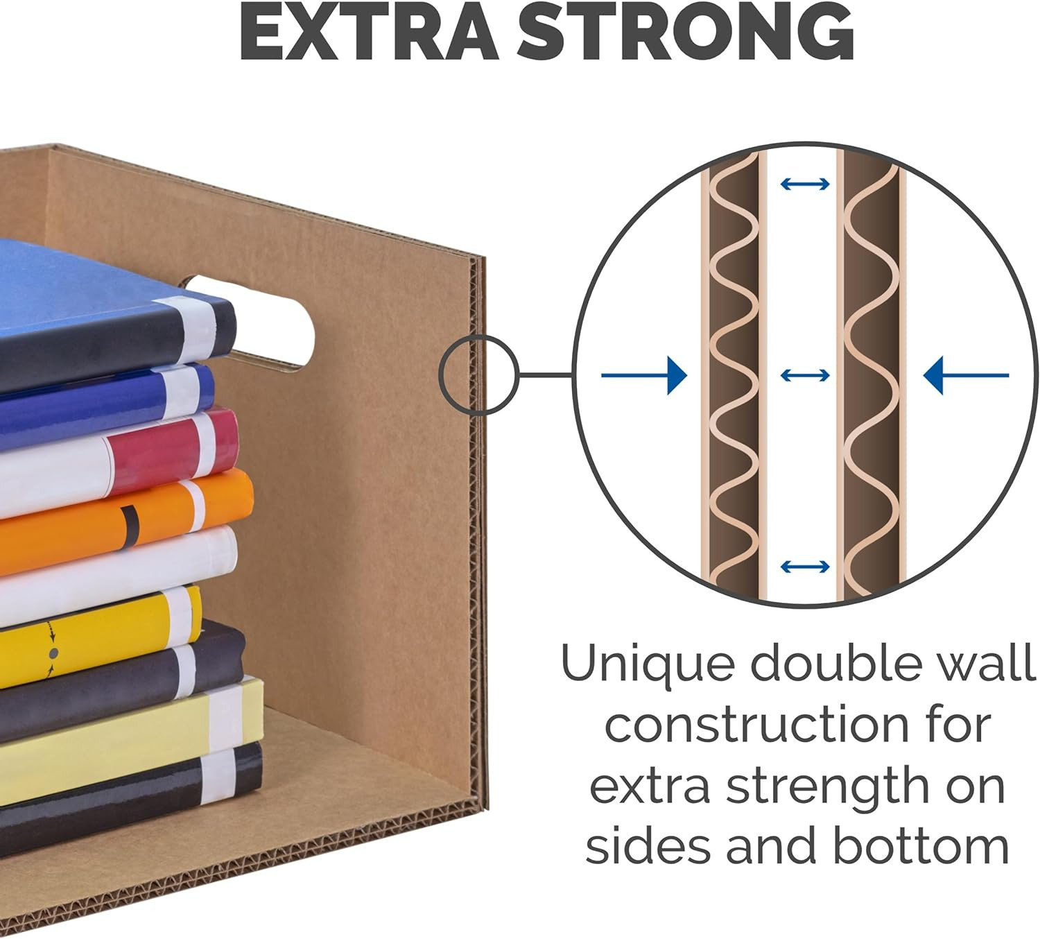 Classic Moving Box 12 Pack Kit, Reinforced Handles, Tape-Free Assembly, Box with