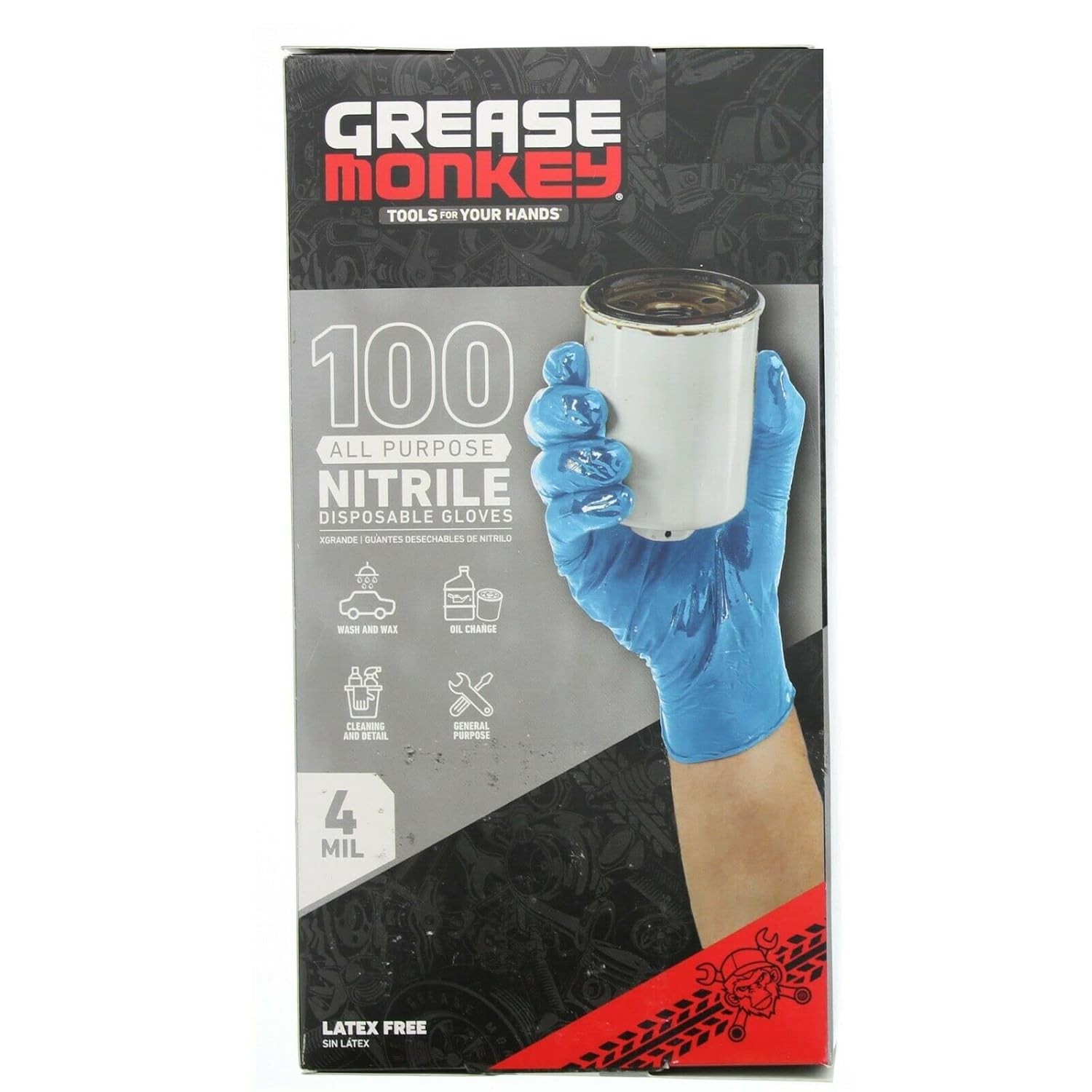 GREASE MONKEY ALL PURPOSE 4MIL THICKNESS DISPOSABLE – 13570-110-BLUE-L-100-