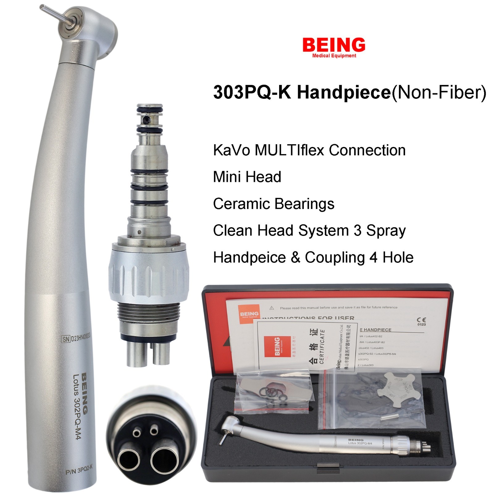COXO Dental Small Mini Head High Speed Handpiece Fiber Optic For KaVo MULTIflex