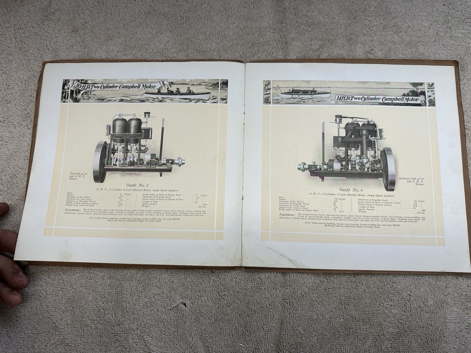CAMPBELL MARINES Original Catalog CAMPBELL MOTOR CO WAYZARA MN BOAT ENGINE
