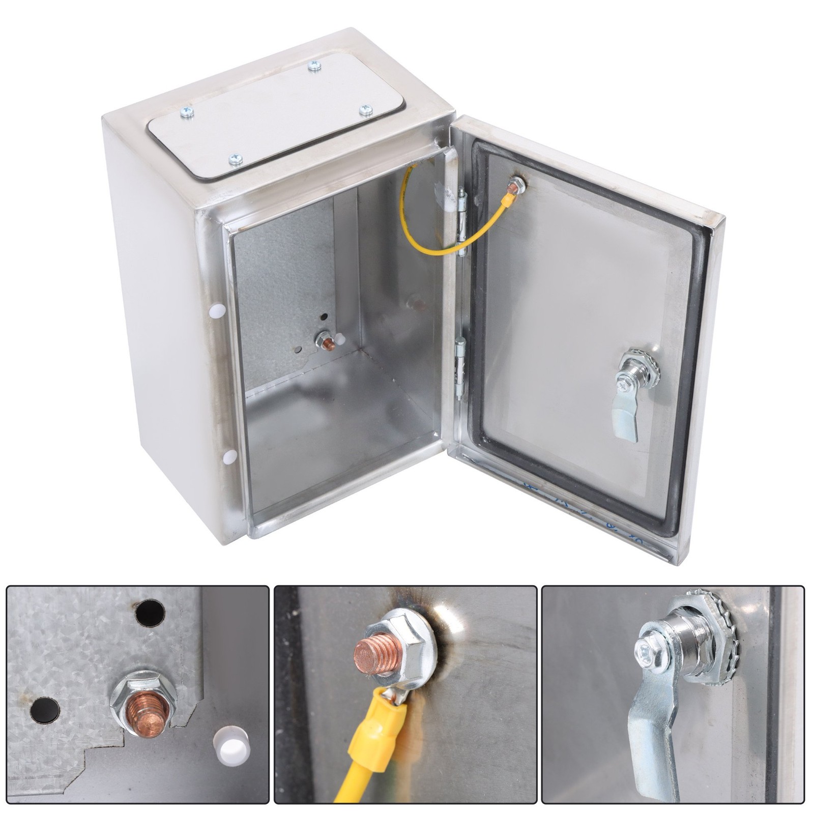 12x8x6″ Stainless Steel Electrical Enclosure NEMA 4X Junction Box Wall-Mounted