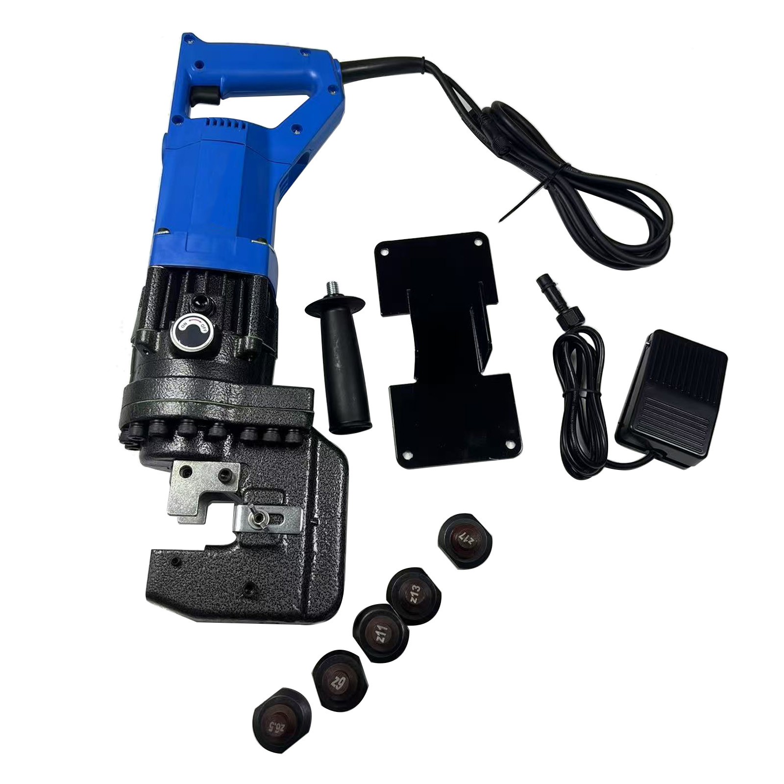110V Electric Hydraulic Hole Puncher 1200W w/ φ6.5, φ9, φ13, φ17, φ20.5mm Dies