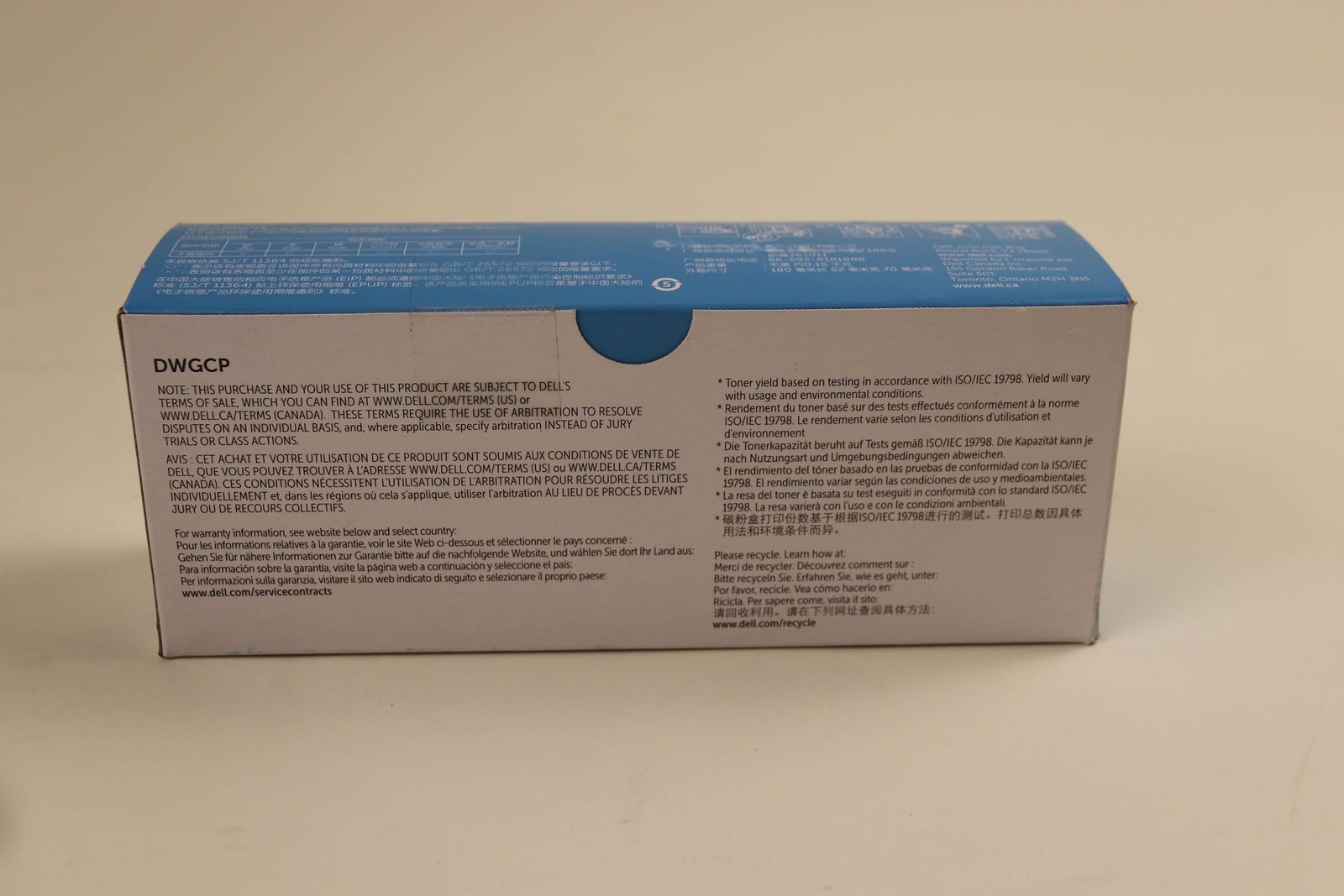 DELL C1660 TONER CARTRIDGE | DWGCP | CYAN | NEW