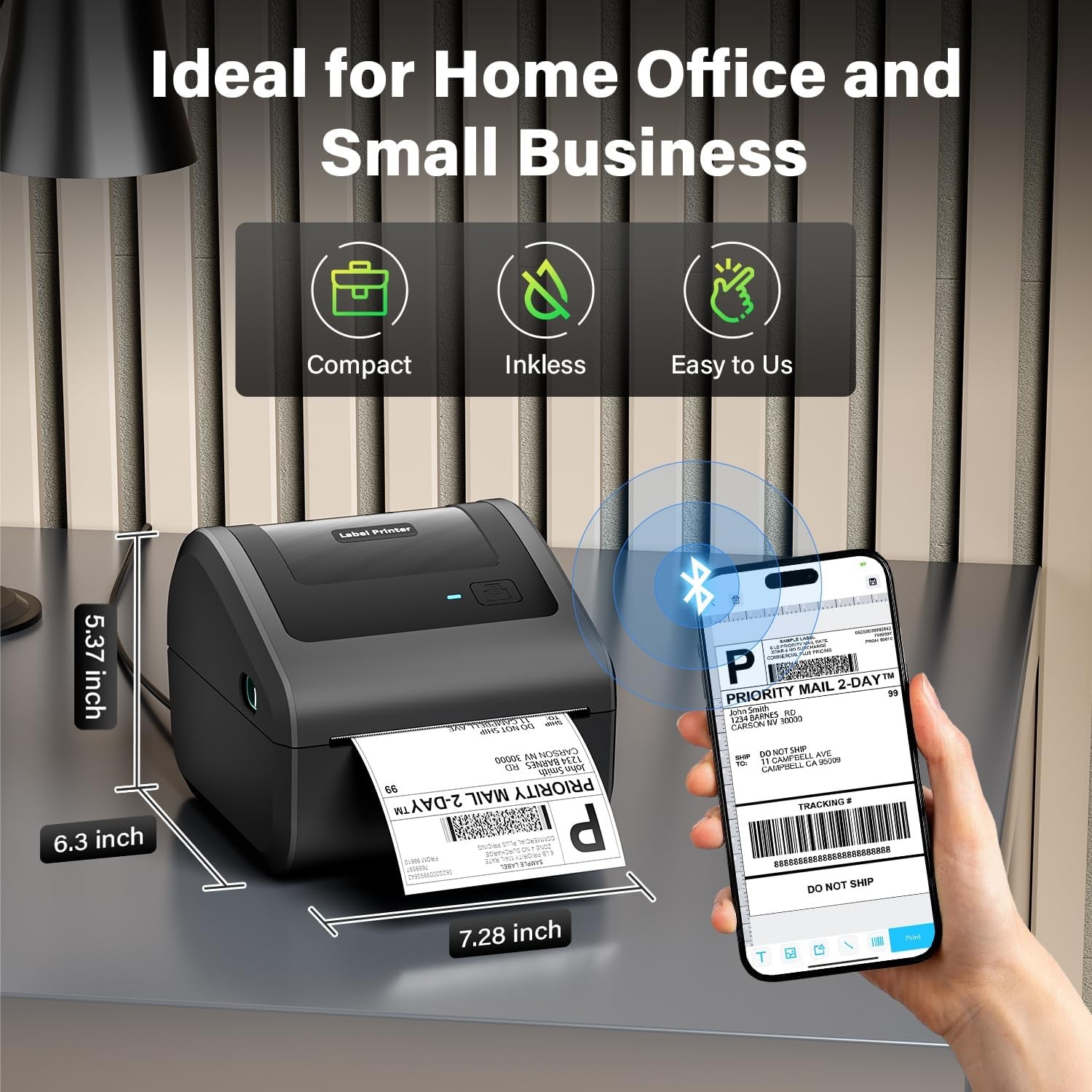 Phomemo Bluetooth Shipping Label Printer 4×6 Thermal for USPS FedEx UPS