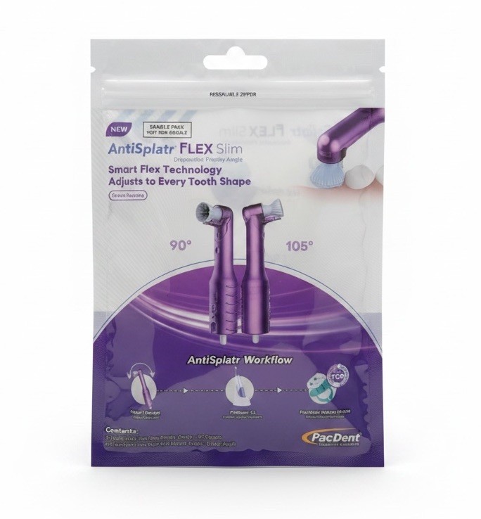 Pac-Dent AntiSplatr FLEX Slim Disposable Prophy Angles 3Ct Sample Pack Dental