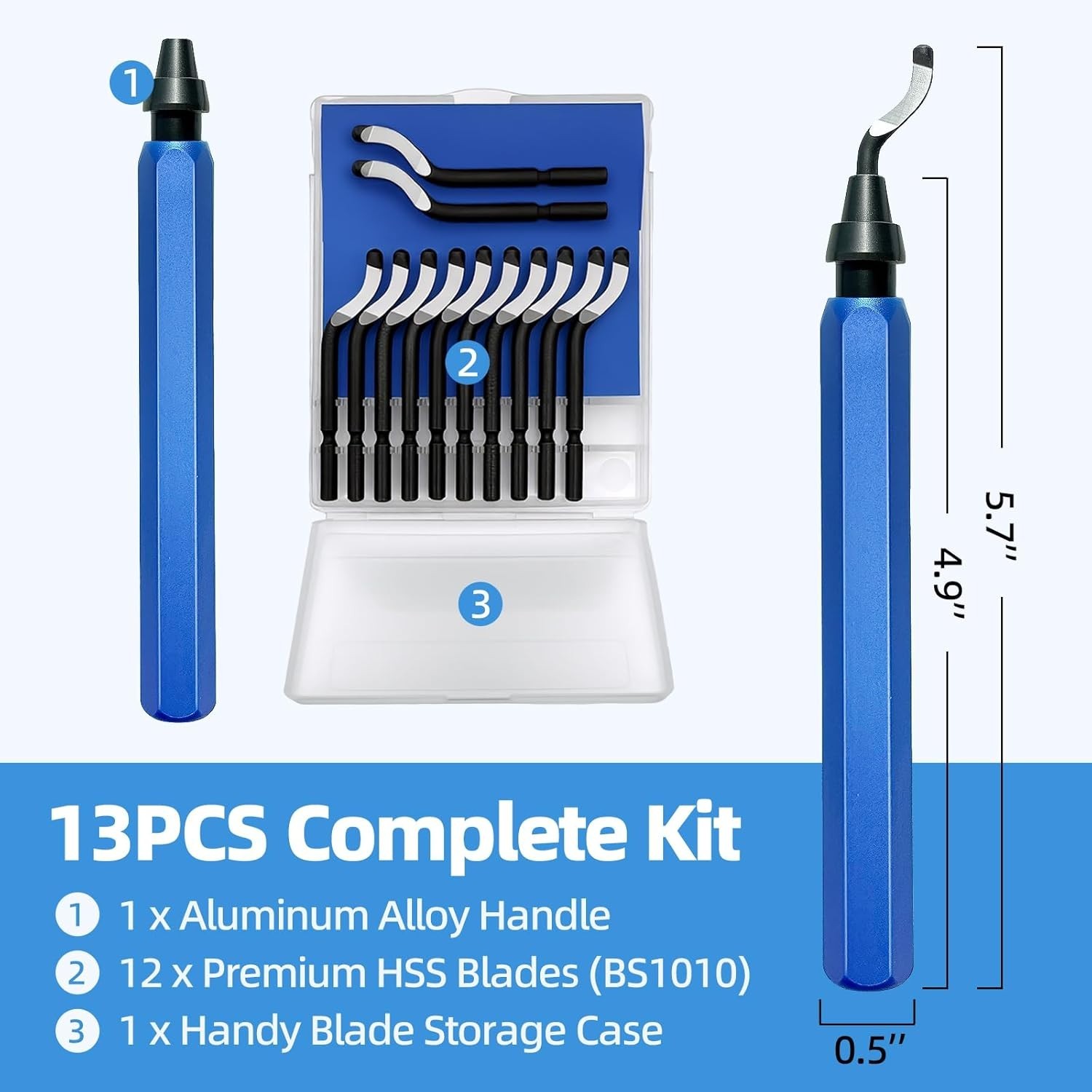Razor-Sharp Deburring Tool with Non-Slip Aluminum Handle for Precision Trimming