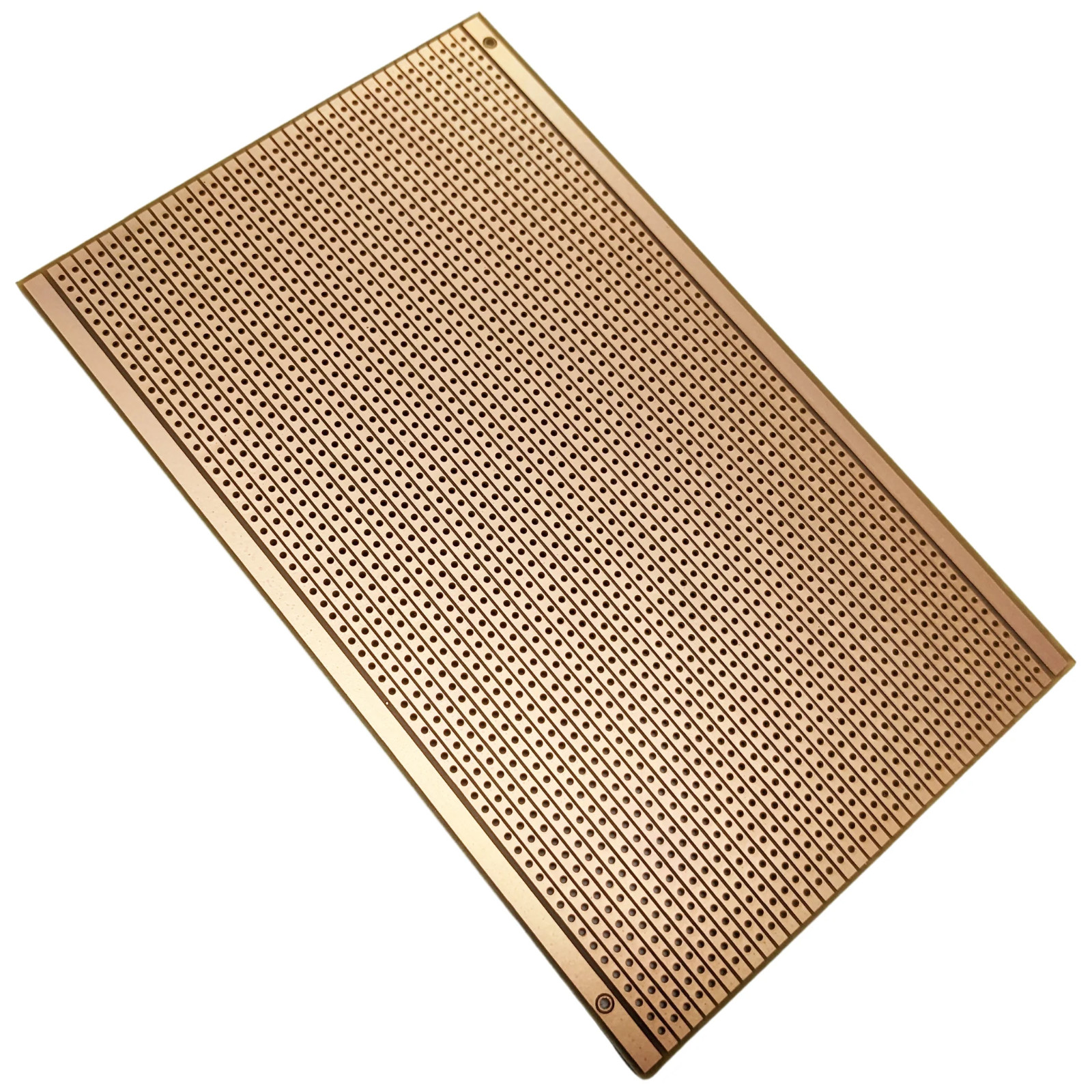 Prototyping PCB Perfboard with Rows of Interconnected Holes, 6.3 x 3.9 Inches, 2