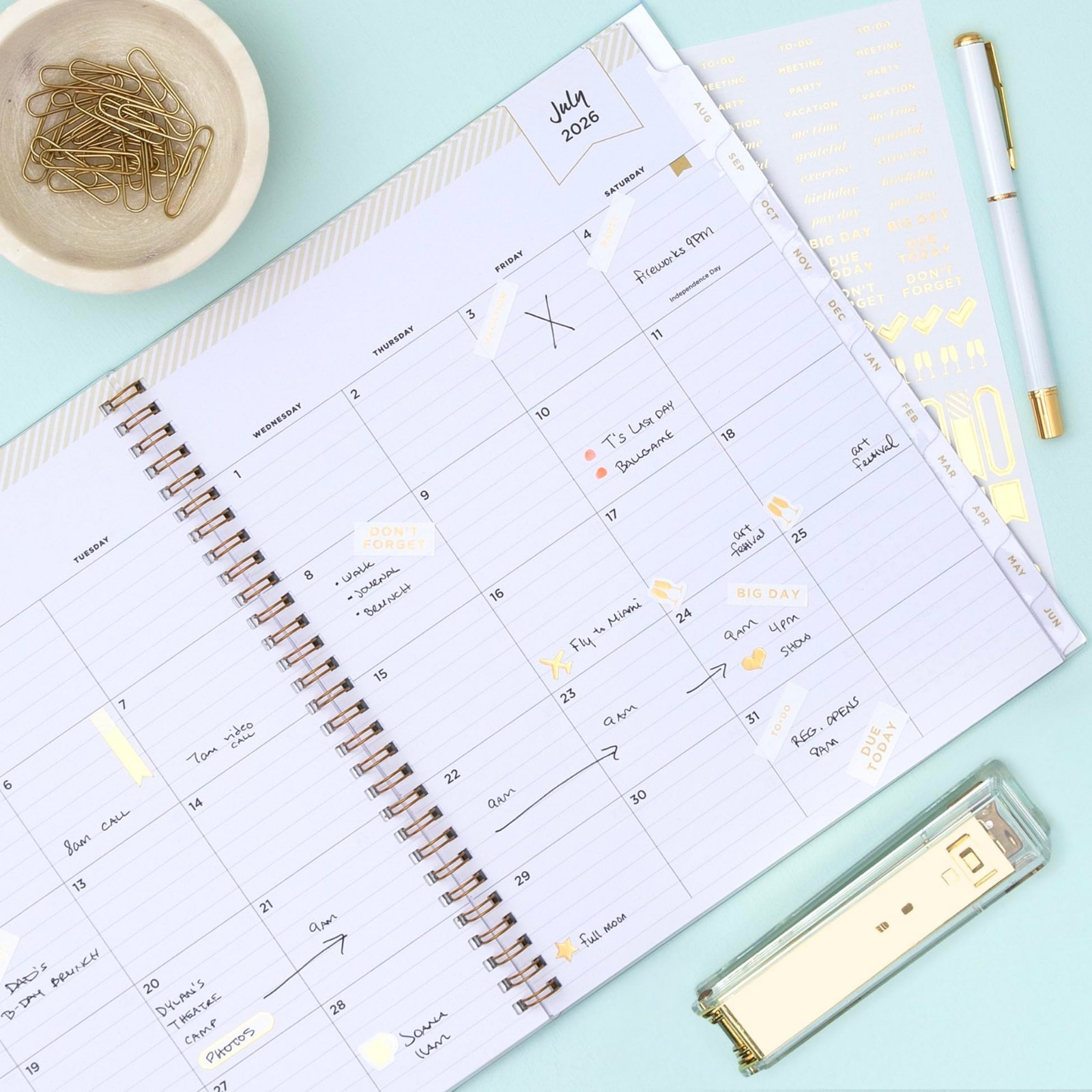 2026-2027 Academic Planner – Daily & Monthly, 8″x10″, Flexible Cover, Wirebound,