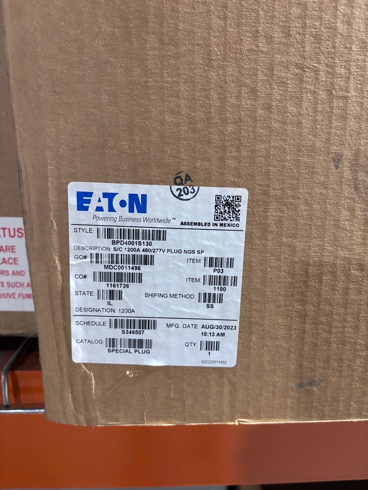 Eaton S/C 1200A 480/277V PLUG NGS SP
