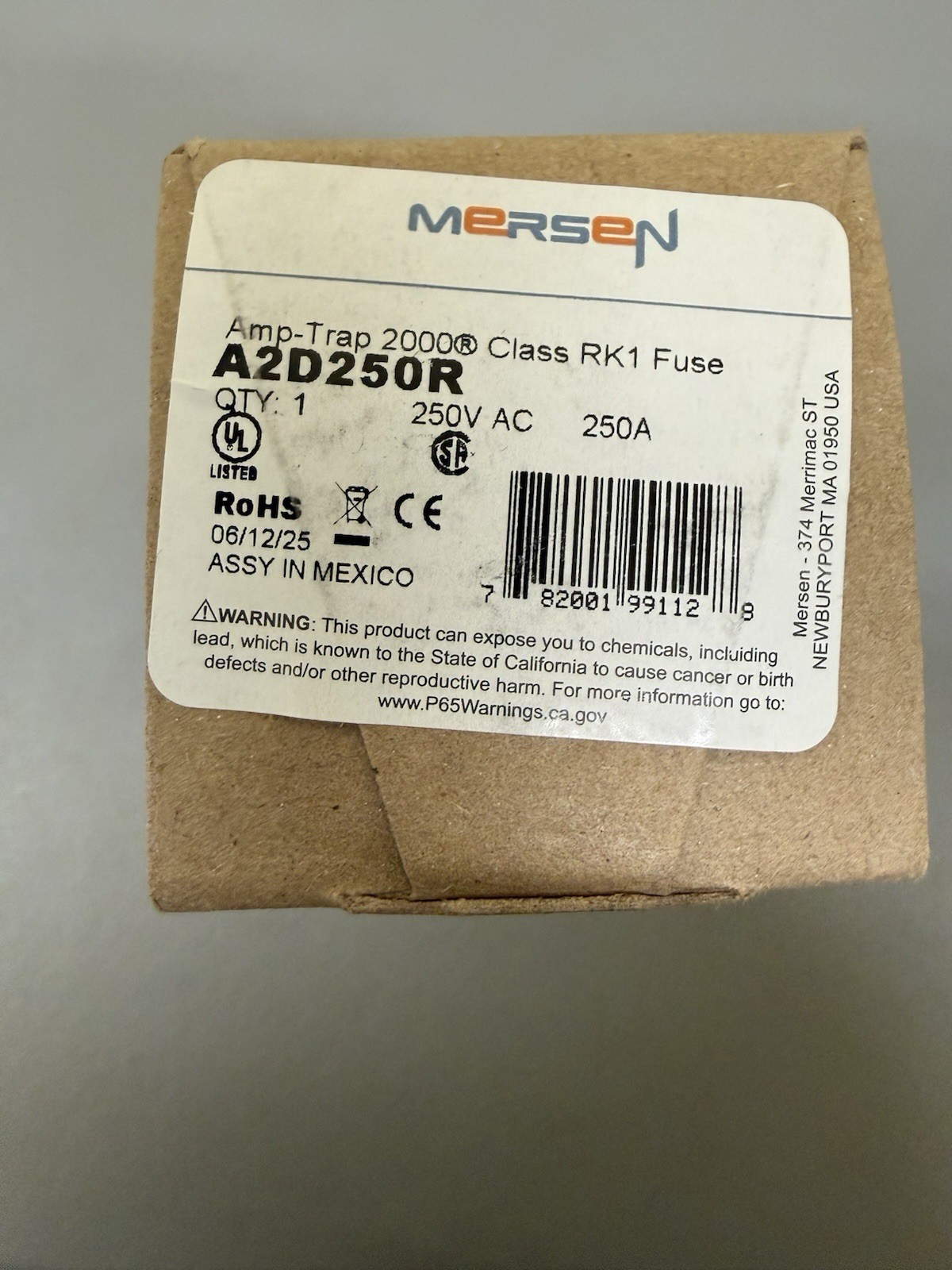 A2D250R – Ferraz Shawmut Mersen 250A 250V Class RK1 Time Delay Fuse Amp-Trap 200
