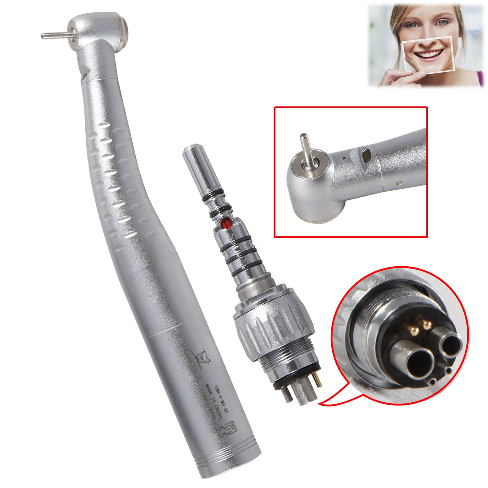 Dental LED Fiber Optic High speed Handpiece Fit KaVo 6H Quick Coupler connector