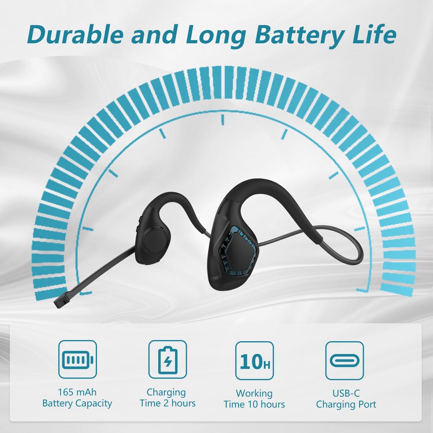 BANIGIPA Bluetooth Headset with Boom Microphone, Open Ear Headphones w/Noise …