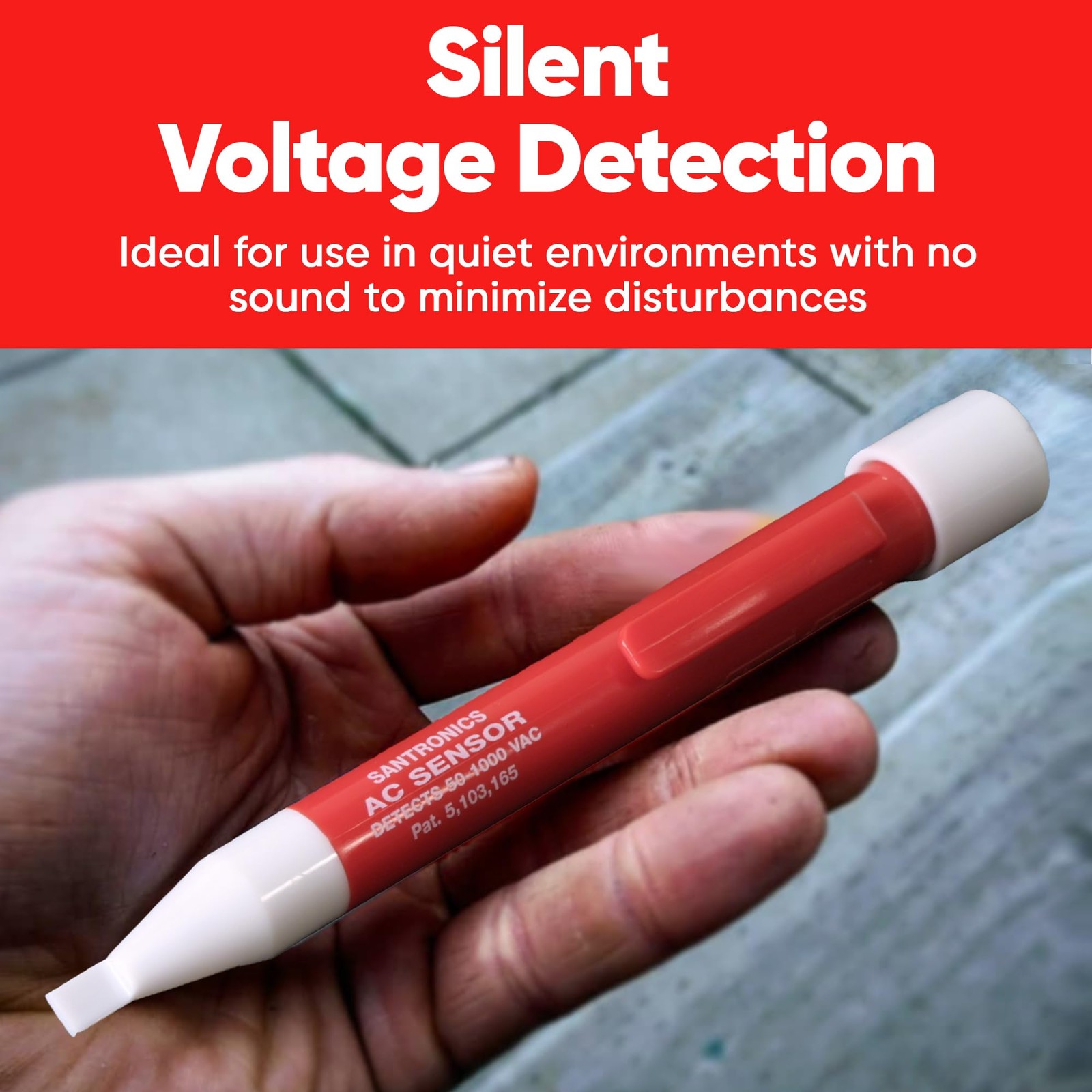 AC Voltage Sensor – Non-Contact Detector 50-1000VAC, CAT IV, Electrician Tool