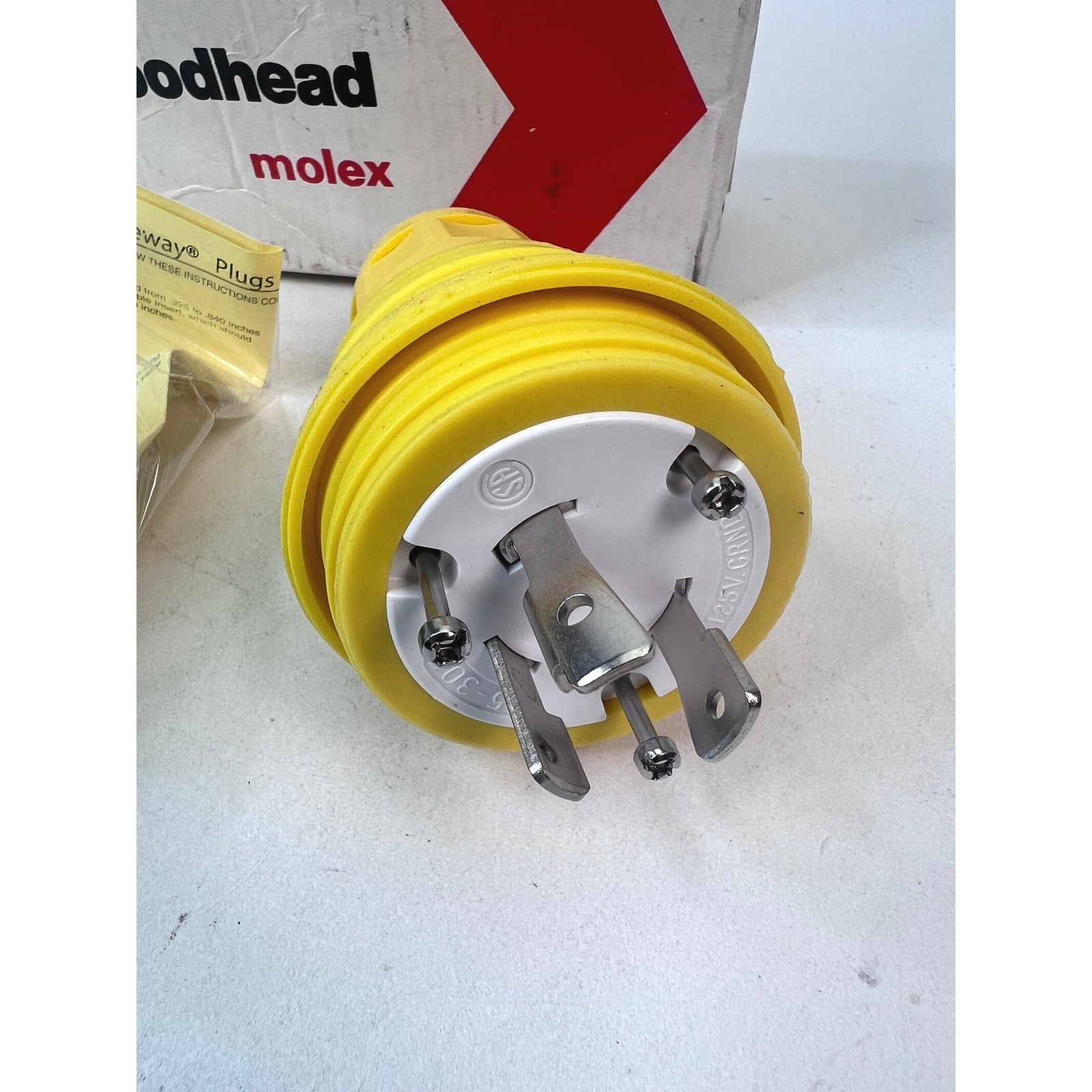 Daniel Woodhead Molex 1301470072 Watertite Plug NEMA L5-30 30A 125V Yellow