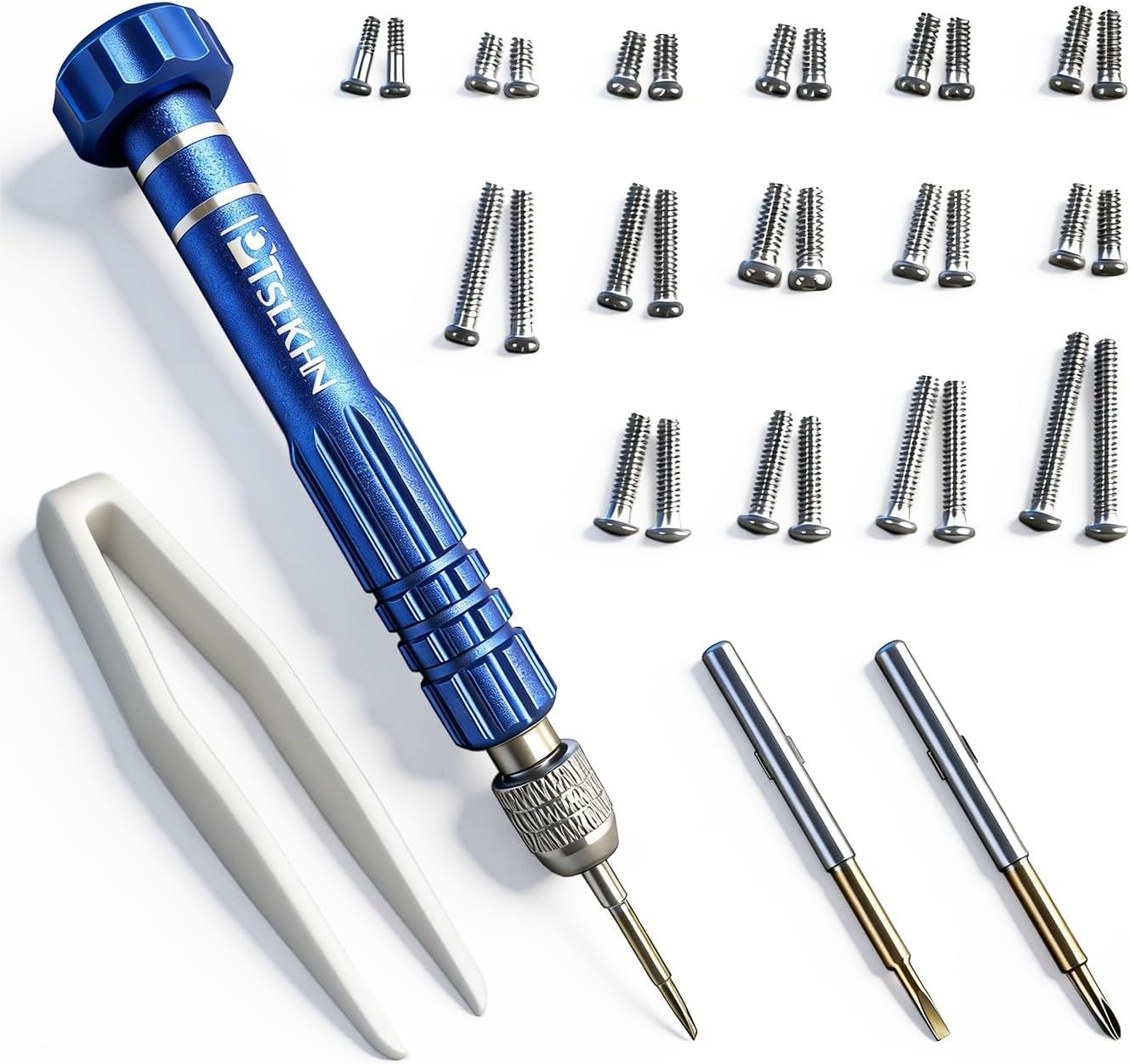 Eye Glass Repairing Kit, S2 Steel Screwdriver with 15 Types of Screws, Precision
