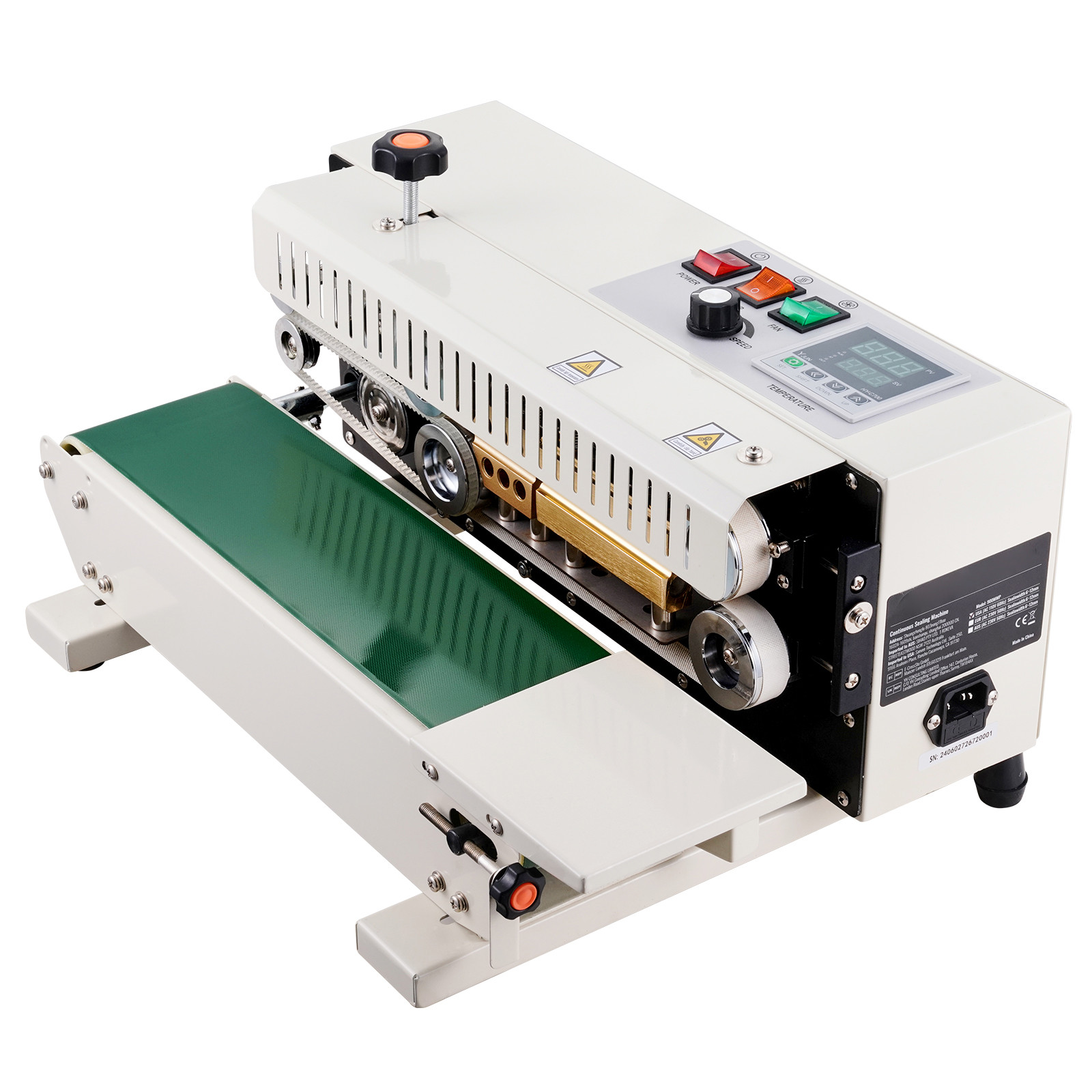 VEVOR Continuous Bag Band Sealing Machine Horizontal Band Sealer Carbon Steel