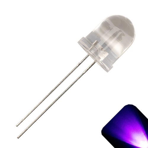 10 x LED 10mm UV / Purple Ultra Bright Round Top LEDs Light Lamp RC Car PC Mod