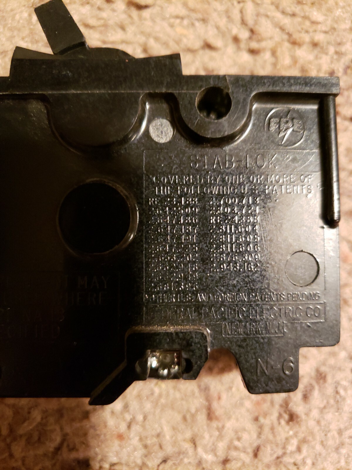 Federal Pacific Electric FPE NA120 1P20a Stab Lok Circuit Breaker Full 1″ Size