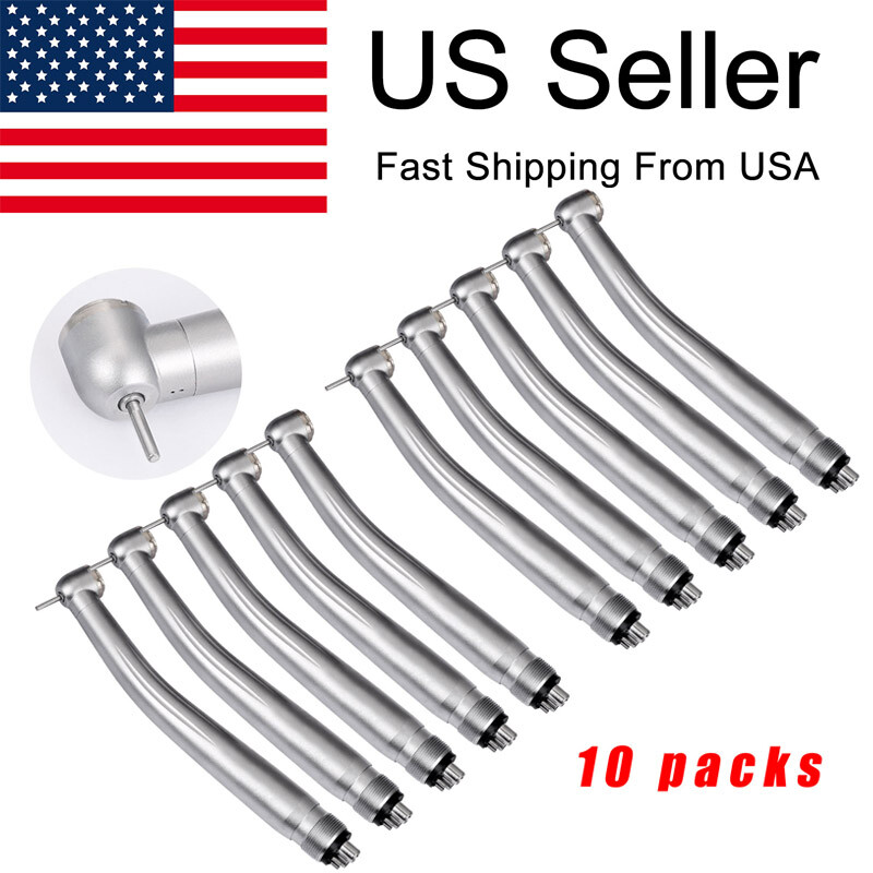 10 pcs Dental High Speed Handpiece Standard Push Button Water Spary 4 Hole