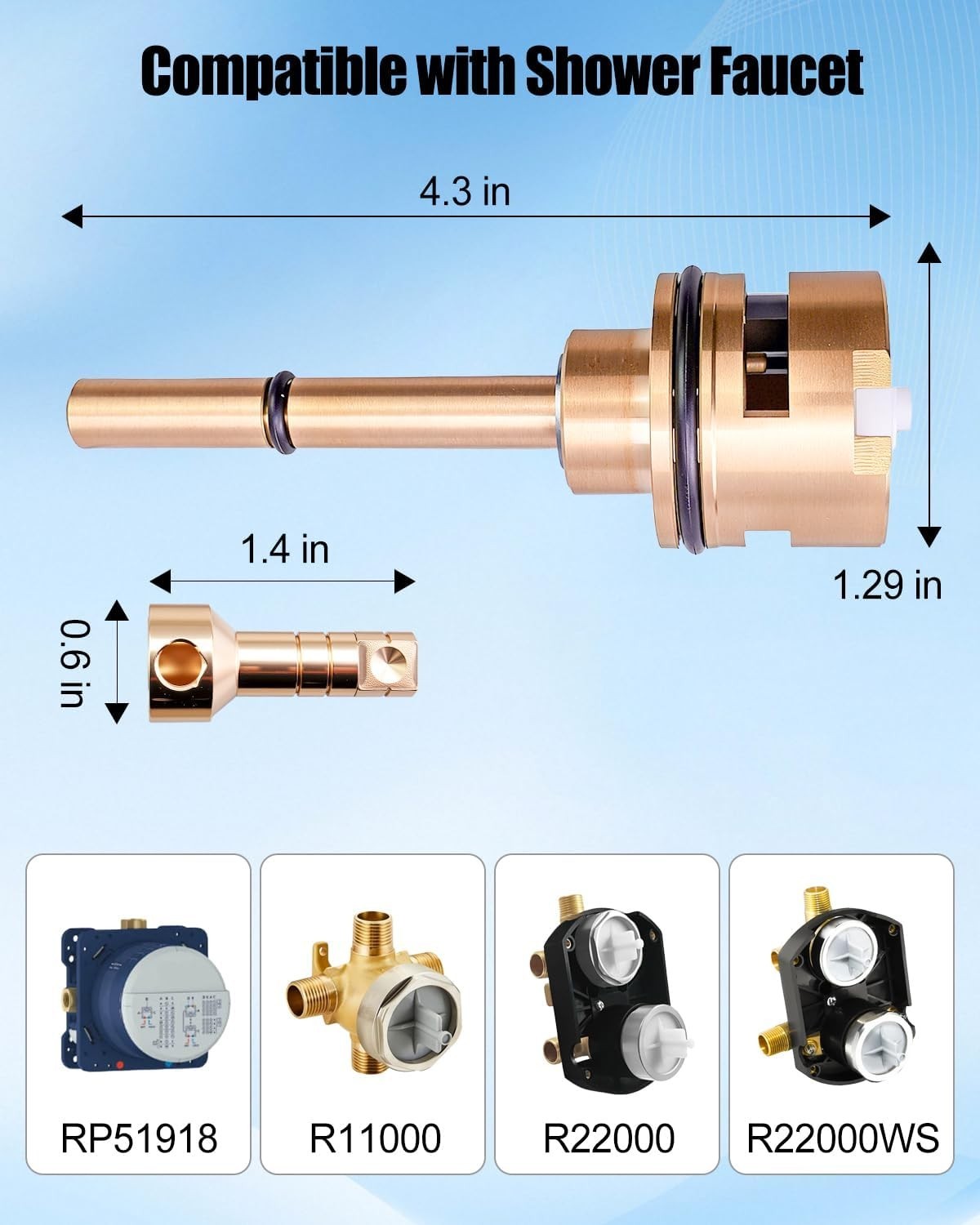 Diverter Cartridge Replacement for R11000 R22000 Brass Three Setting Design