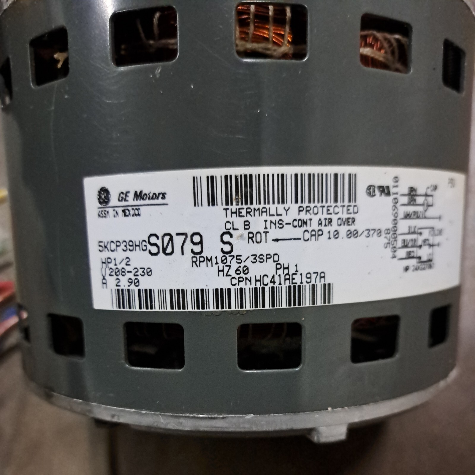 GE Furnace Blower Motor 5KCP39HGS079S / HC41EA197A / 1075rpm/3spd / 208-230v ♧