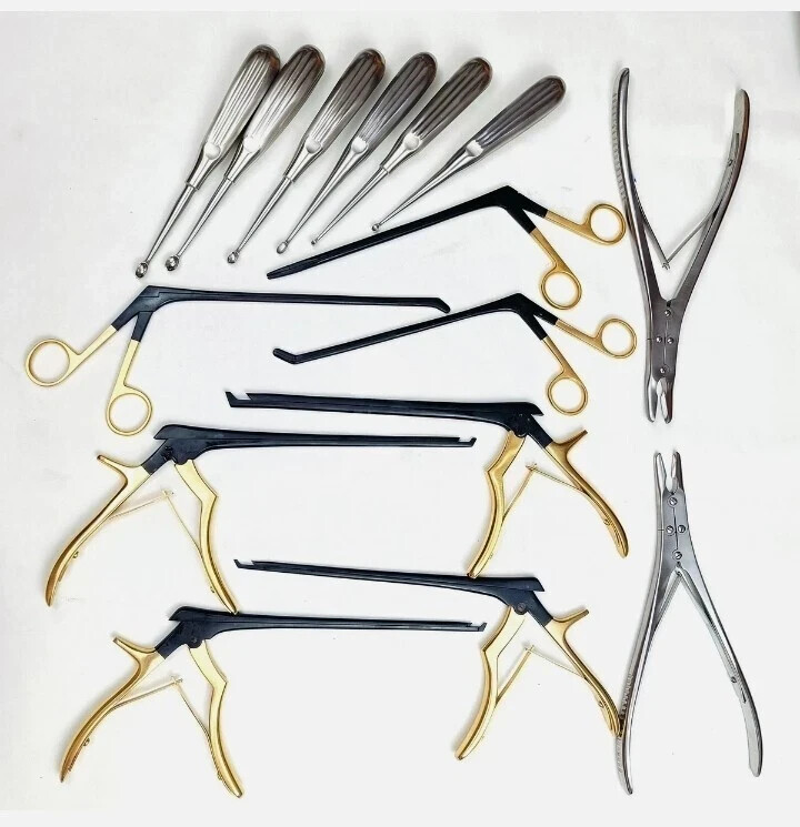 Kerrison Rongeurs Bone Curettes 15 PCs Set Surgical Orthopedic Instrument