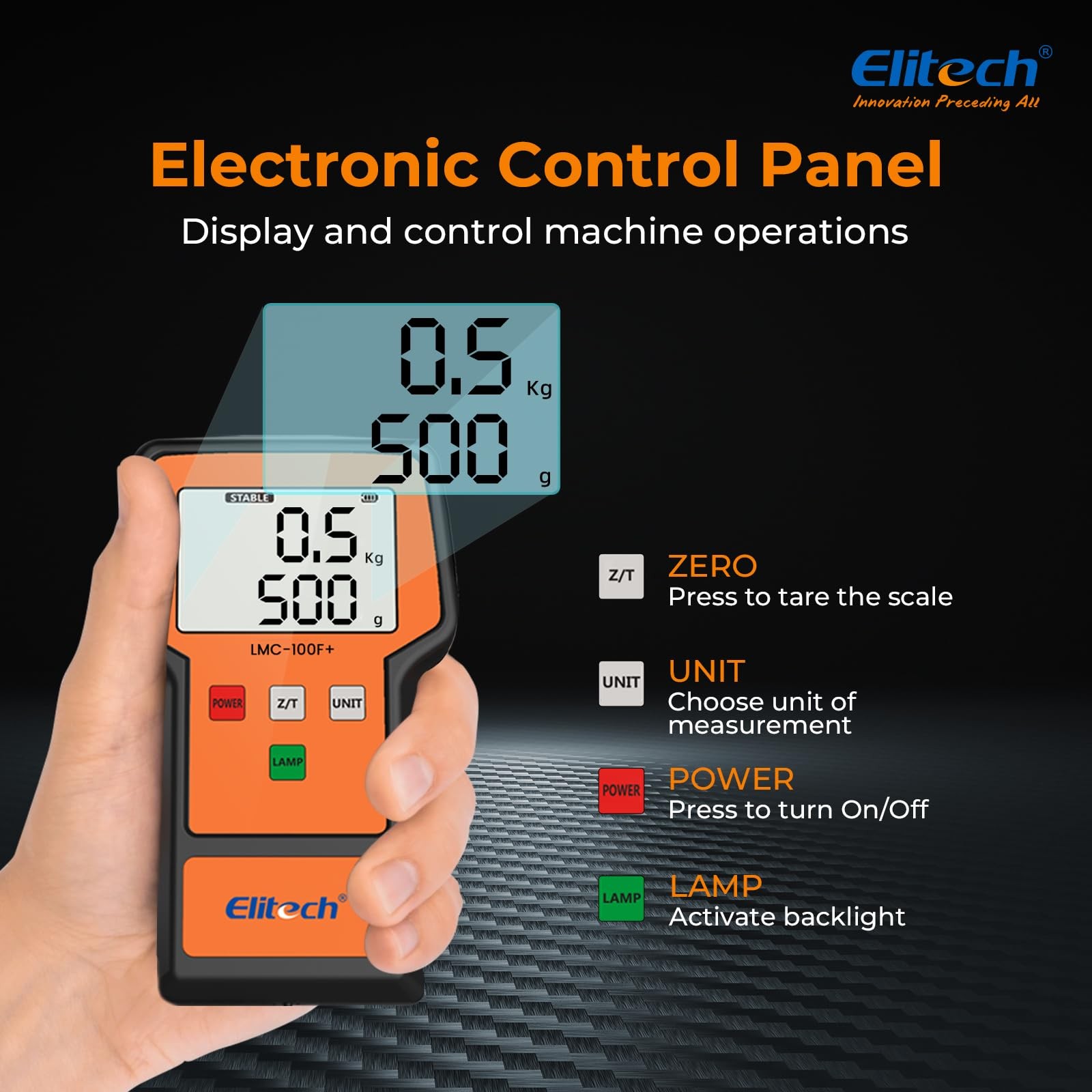 Elitech Refrigerant Scale 110 Lbs – High Precision 110 LBS Standard, Orange