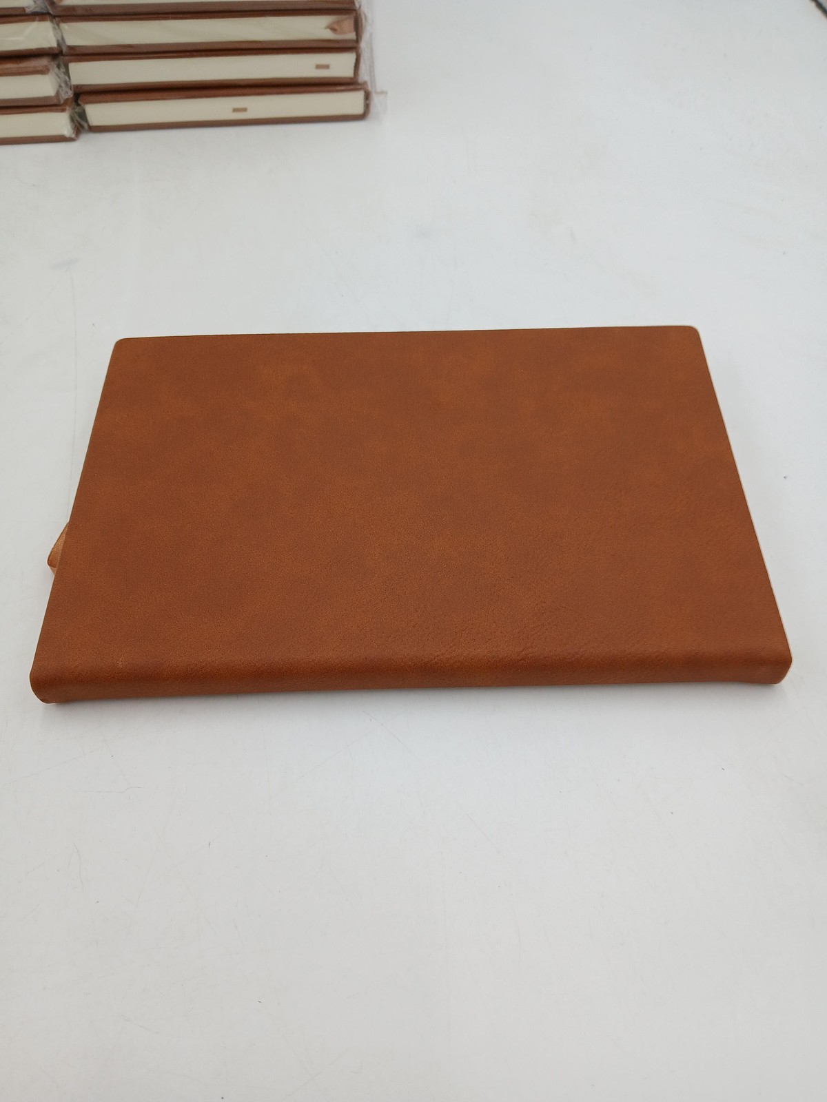 Lot of 14 Faux Leather Notebook Journals Lined Pages Brown Ribbon Bookmark New