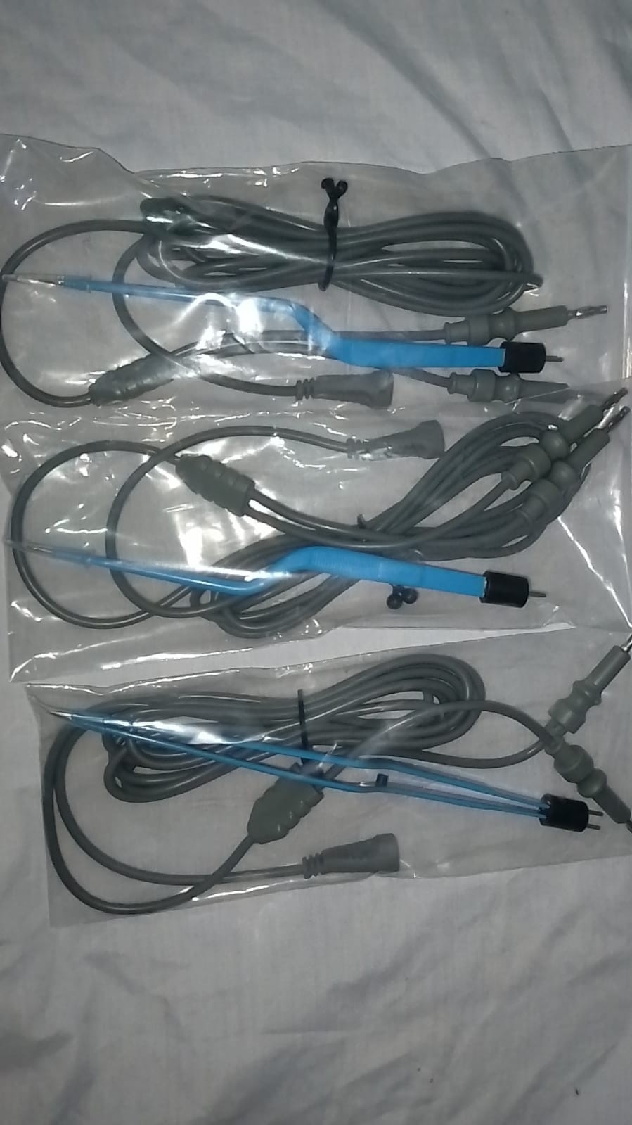 Reusable Bipolar Bayonet Forceps 2Pin Cable Non Stick Malleable 22.5cm 0.5-2.0mm