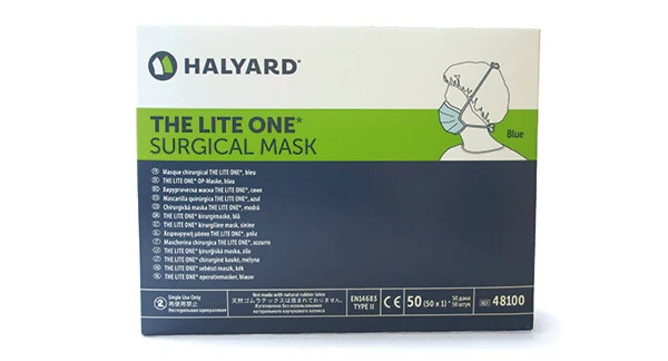 Halyard The Lite One Surgical Face | 50 Count | Mask Blue | 48100