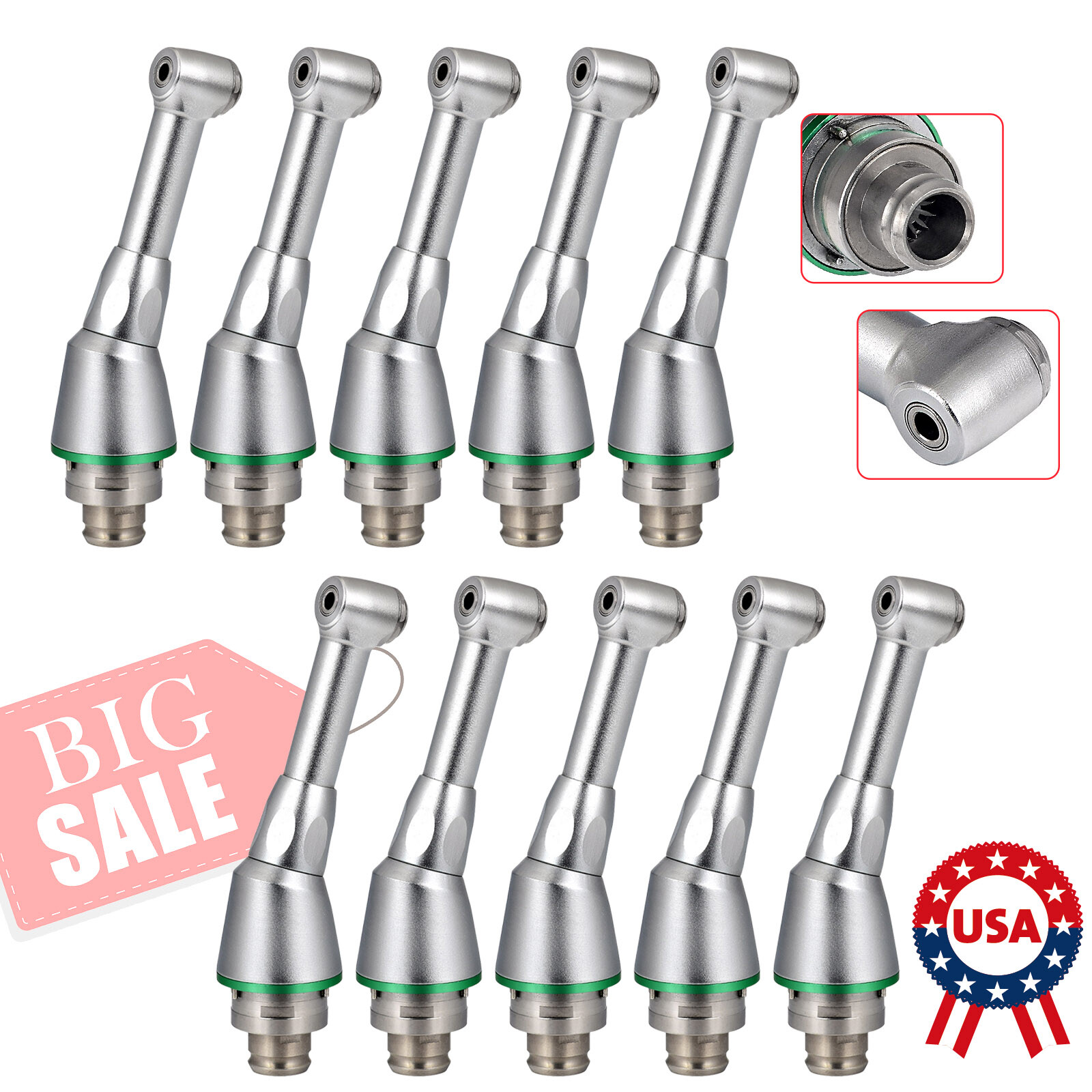 Dental 16:1 Reduction Push Contra Angle Head for Endo Motor Endodontic Handpiece