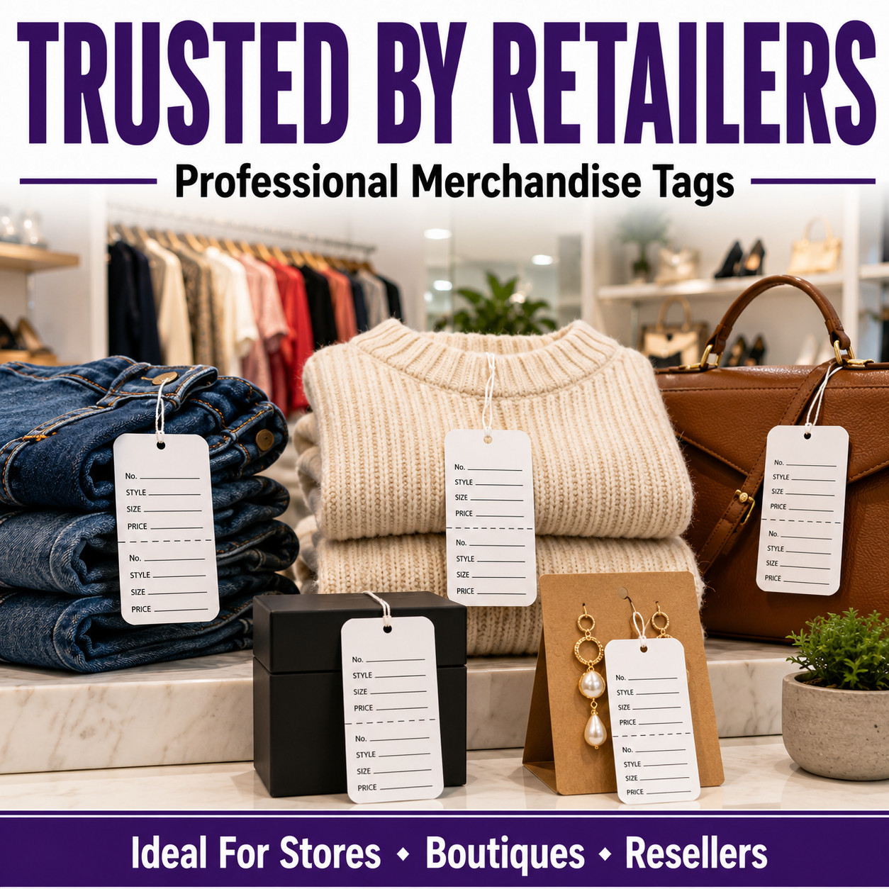 Large White Perforated Coupon Price Tags 1-3/4″ x 2-7/8″ 1000-10000