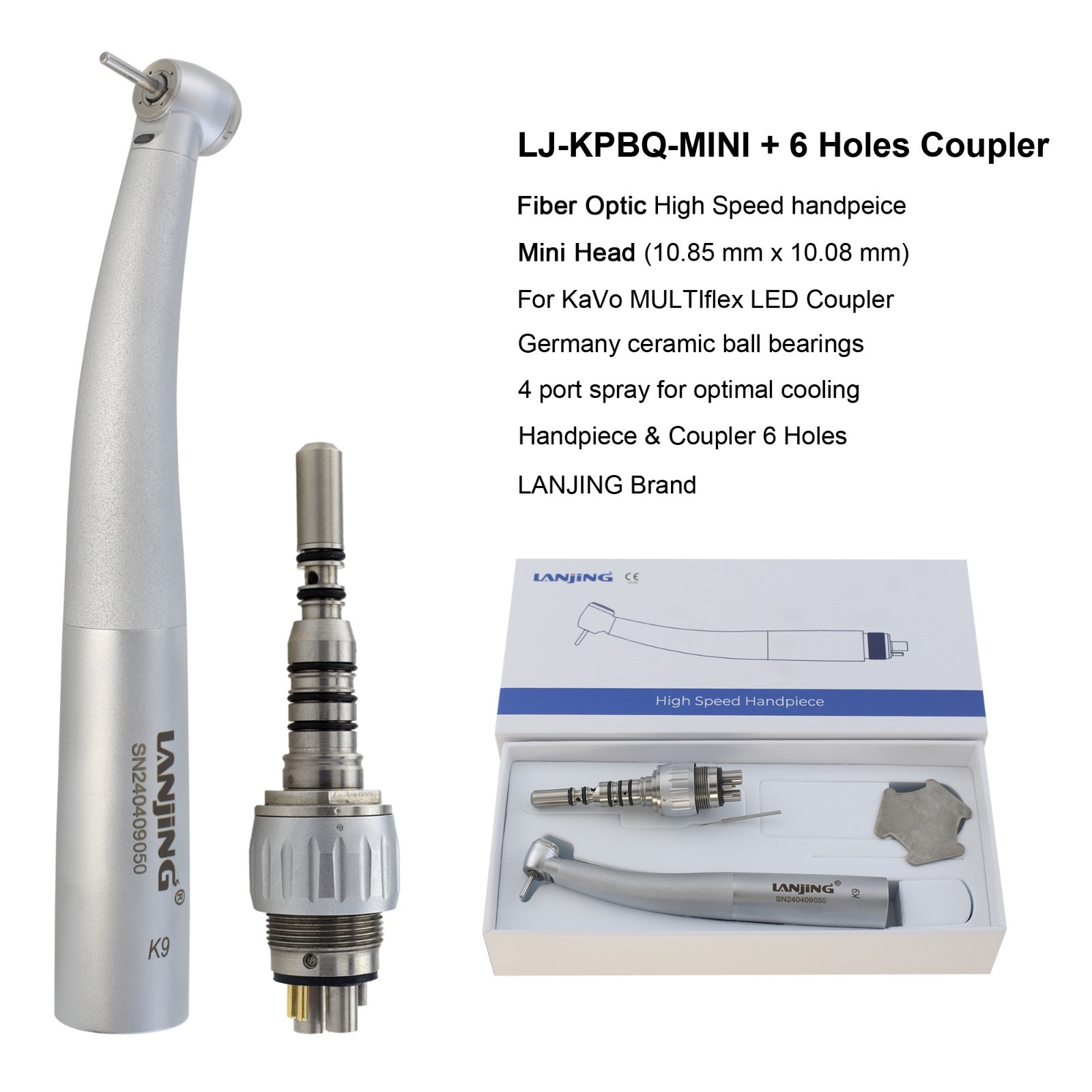 Dental High Speed Fiber Optic Turbine Handpiece KaVo MULTIflex Coupler 4 6 Hole