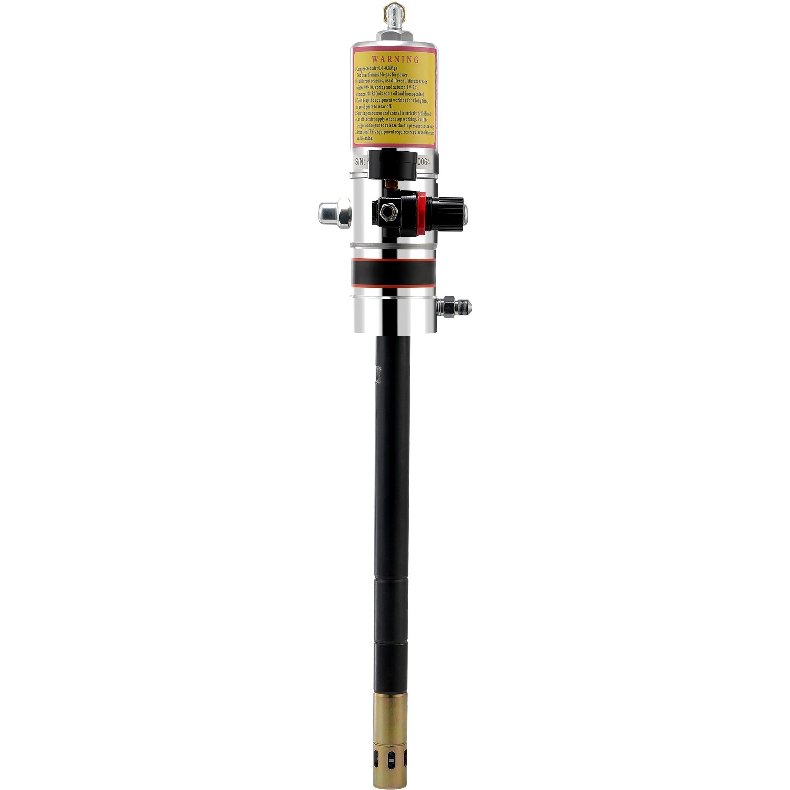 VEVOR Grease Pump Air Operated Grease Pump 0.6-0.8Mpa 13 ft Hose & Grease Gun