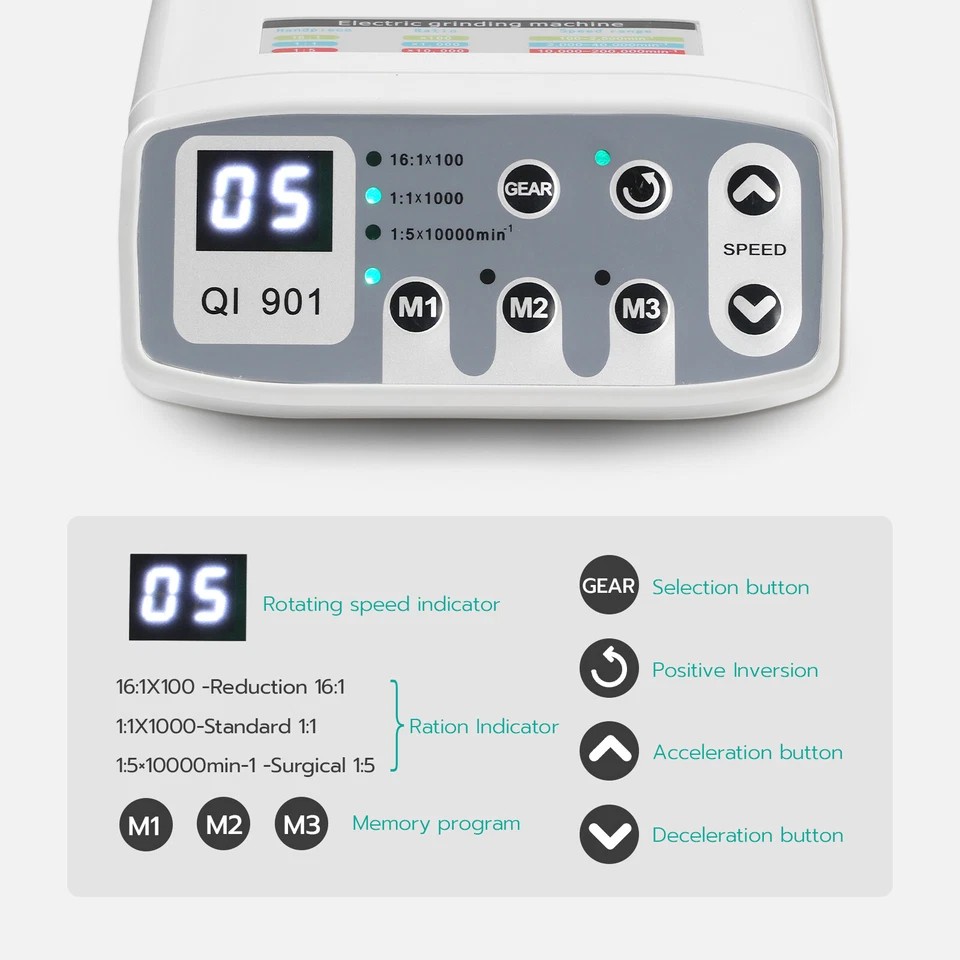 Dental LED Brushless fit 1:1/1:5/16:1 Electric Micro Motor Internal E-type 4HOLE