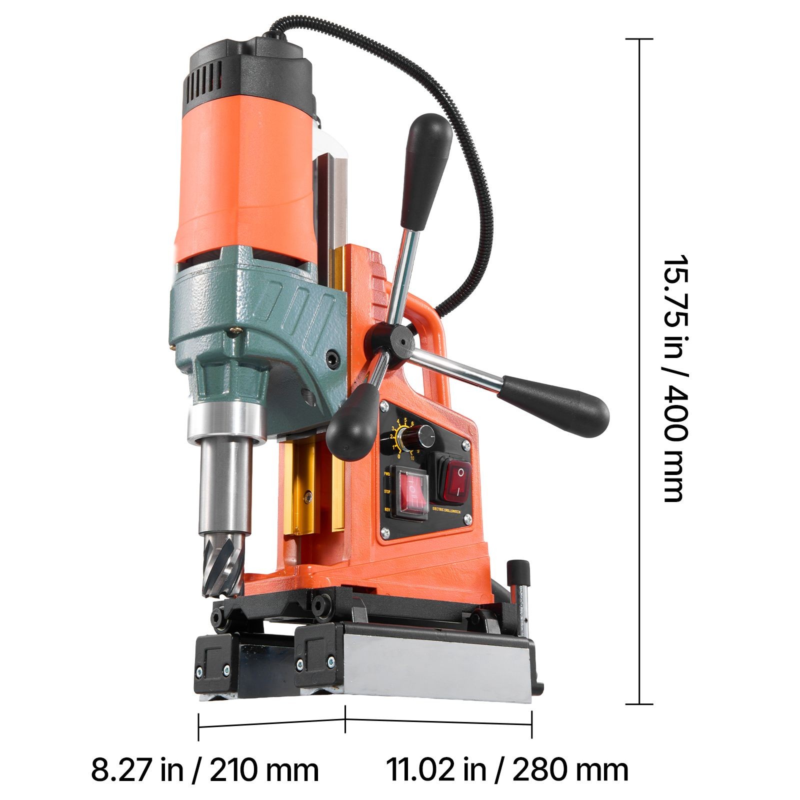 1400W Magnetic Drill Press 2in Bore 0-750 RPM with 6 Core Bits, 1000N Hold Force