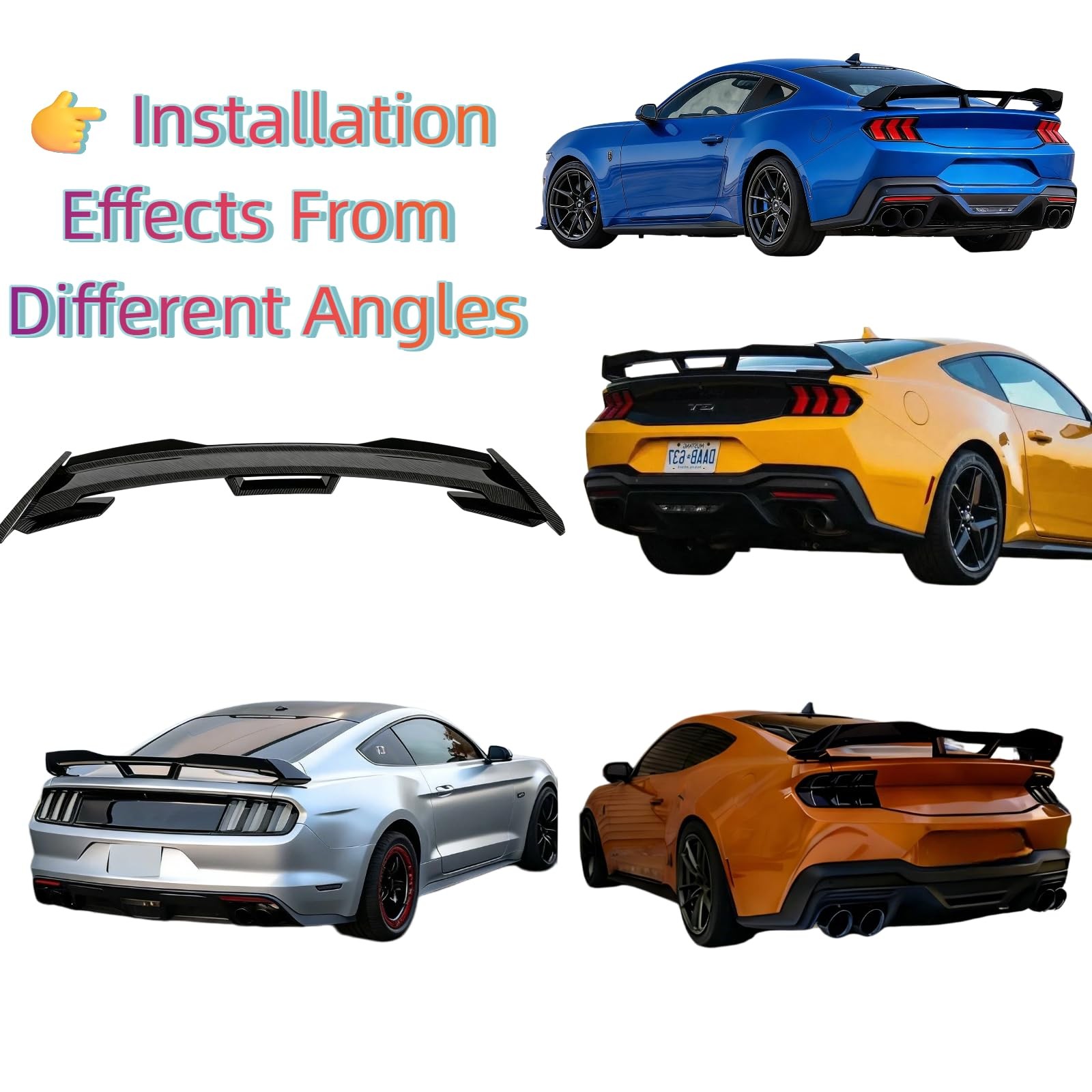 2024-2026 Mustang S650 EcoBoost/DH/GT/GT4 Trunk Spoiler Racing Style Gloss Black