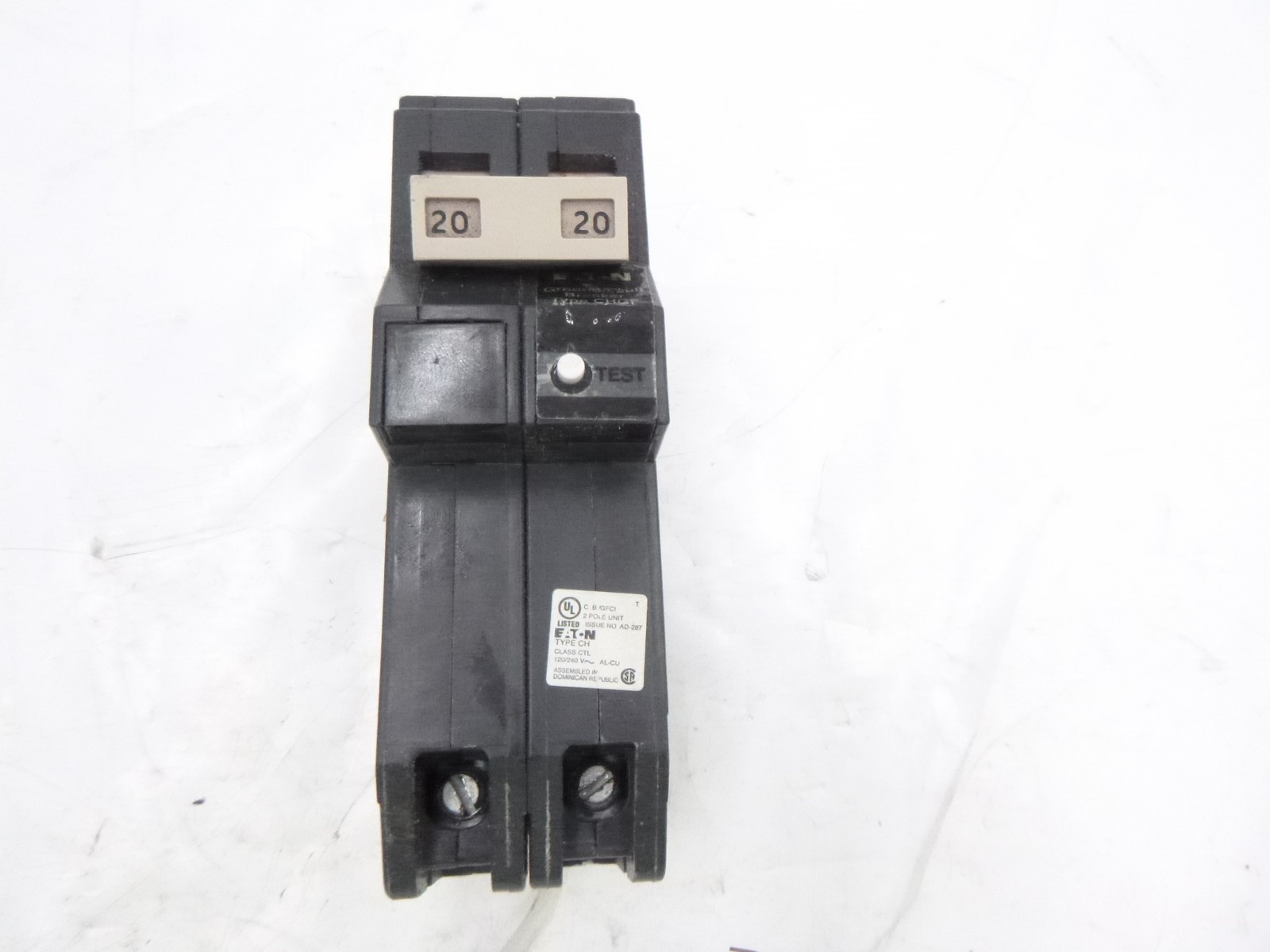 Eaton CH220GFT 20AMP Ground Fault Breaker Plug In 2 Pole 120/240 Volt AC