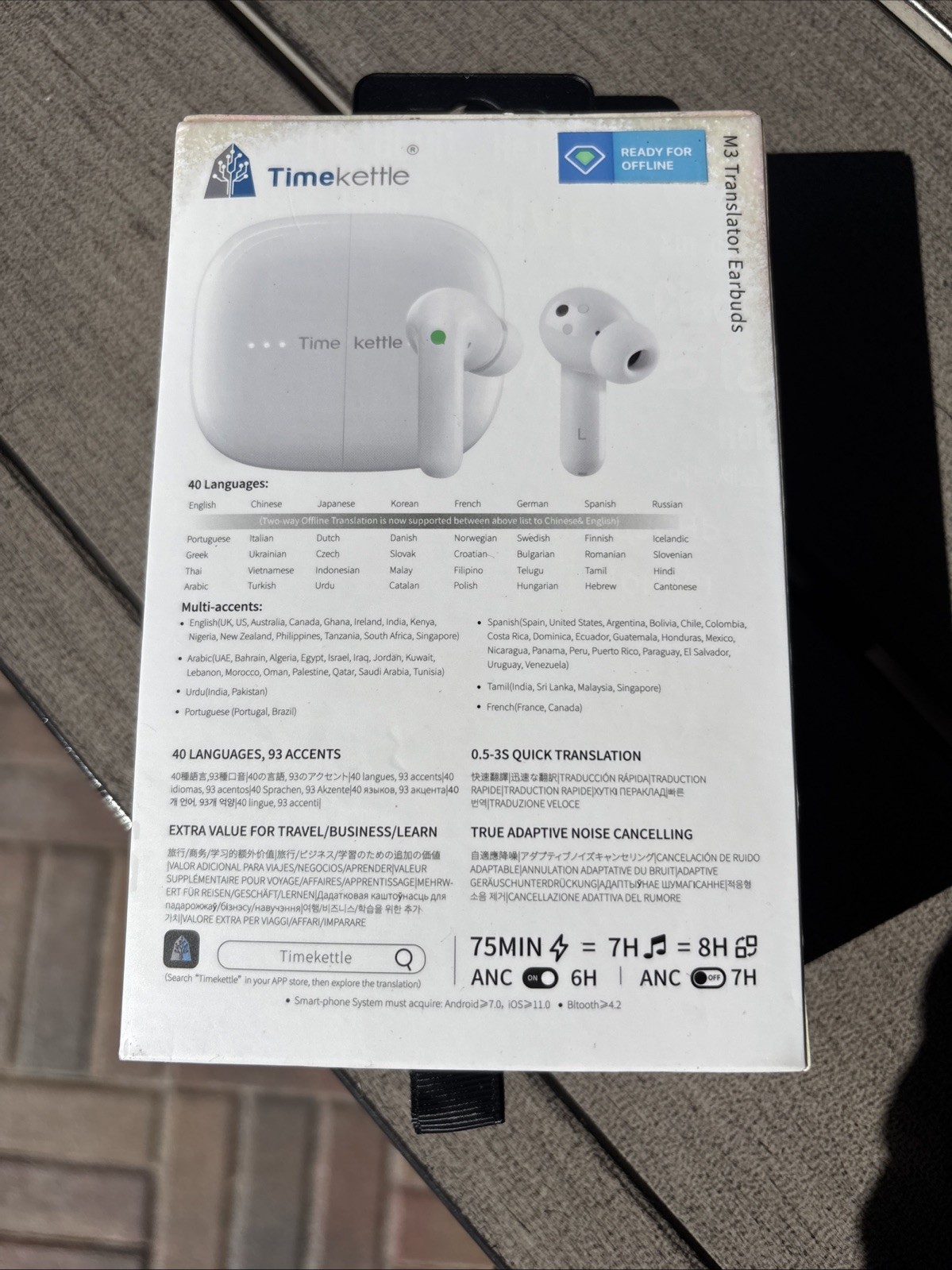 Timekettle M3 Translator Earbuds 2-Way, Offline, 40 Languages