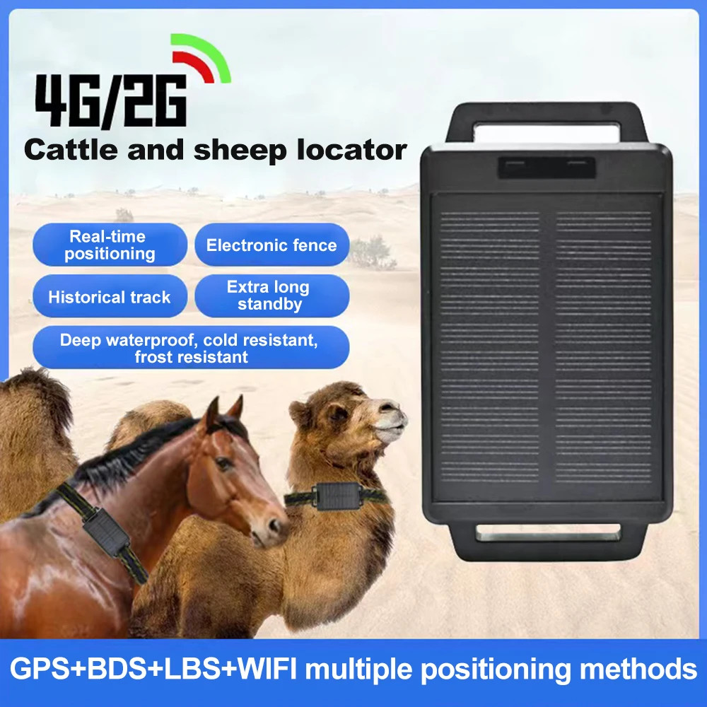 4G Solar GPS Tracker for Cattle Cow Horse Sheep IP67 Waterproof Livestock Tracki