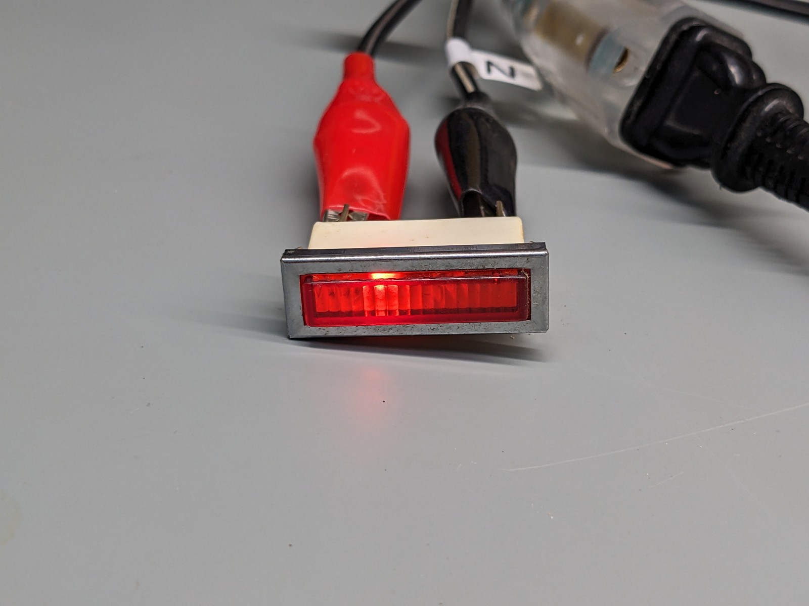 (2) Neon 120v Panel Mount Indicator Lamps, RED, Rectangle