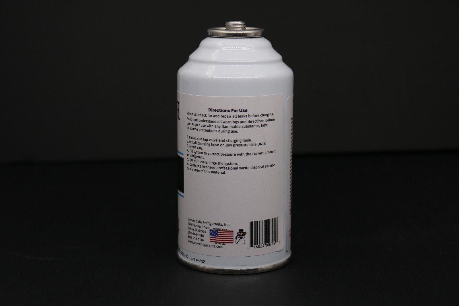 Enviro-Safe R-600a Refrigerant Inverted Piercing 6 oz 12 Cans and Brass Gauge