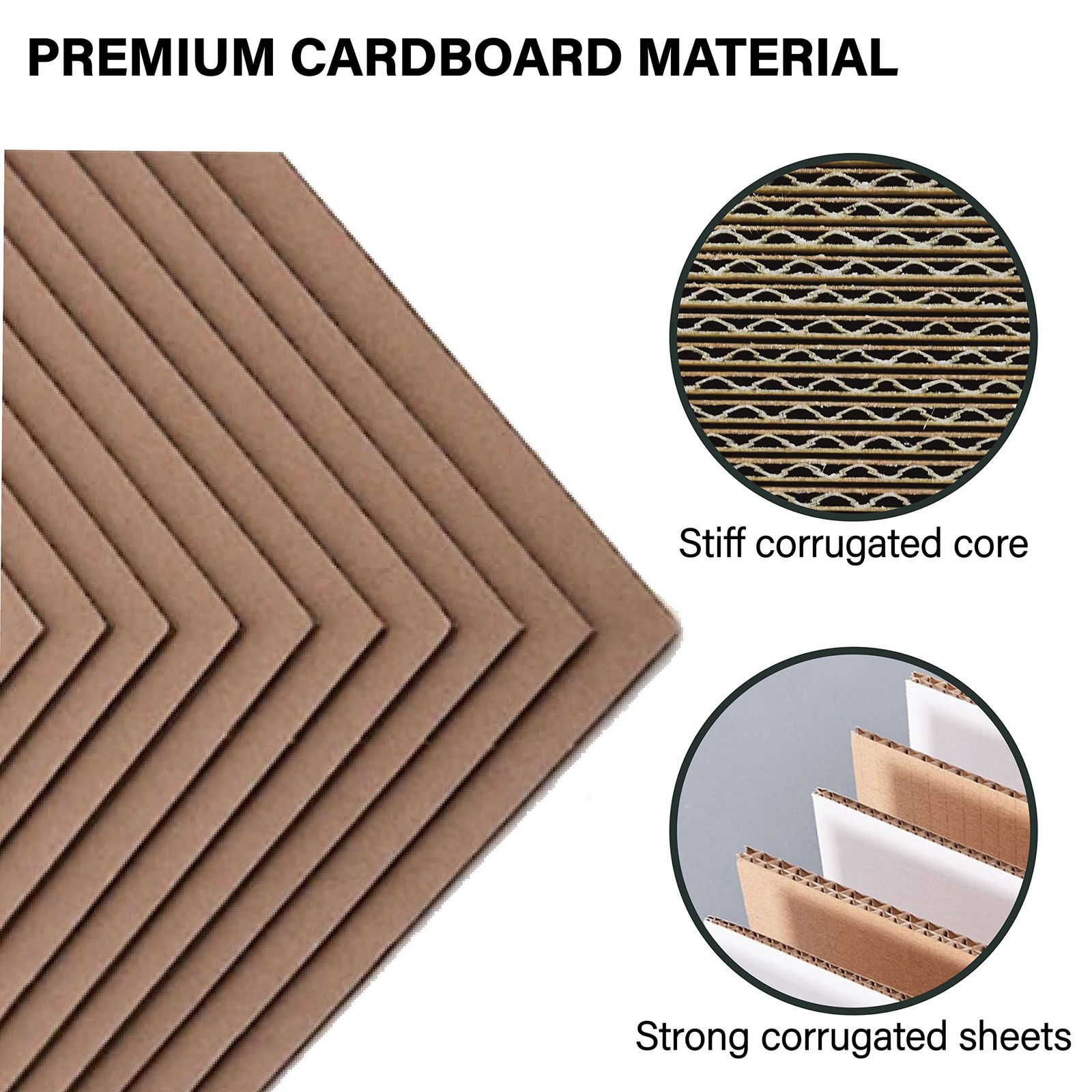 50 Packs 11×14 Inch Corrugated Cardboard Sheets, Rigid Kraft Cardboard Divide…