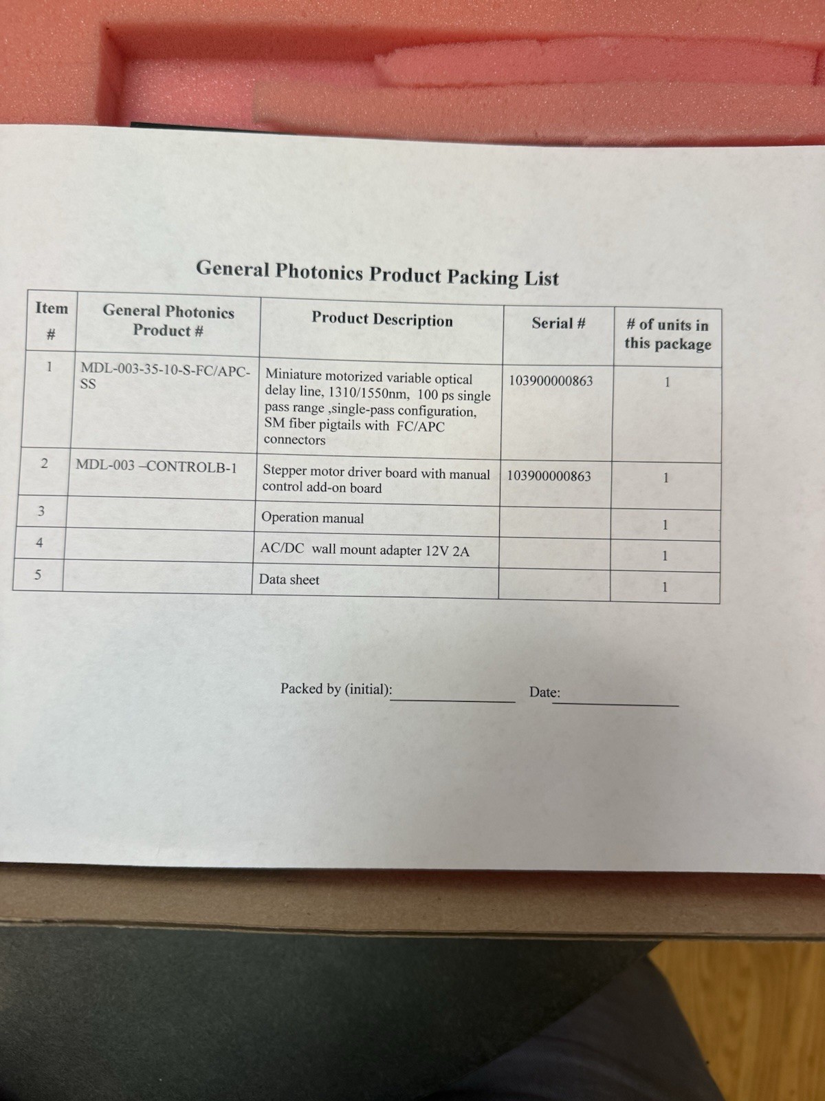 General Photonics MDL-003-35-10-S-FC/APC-SS