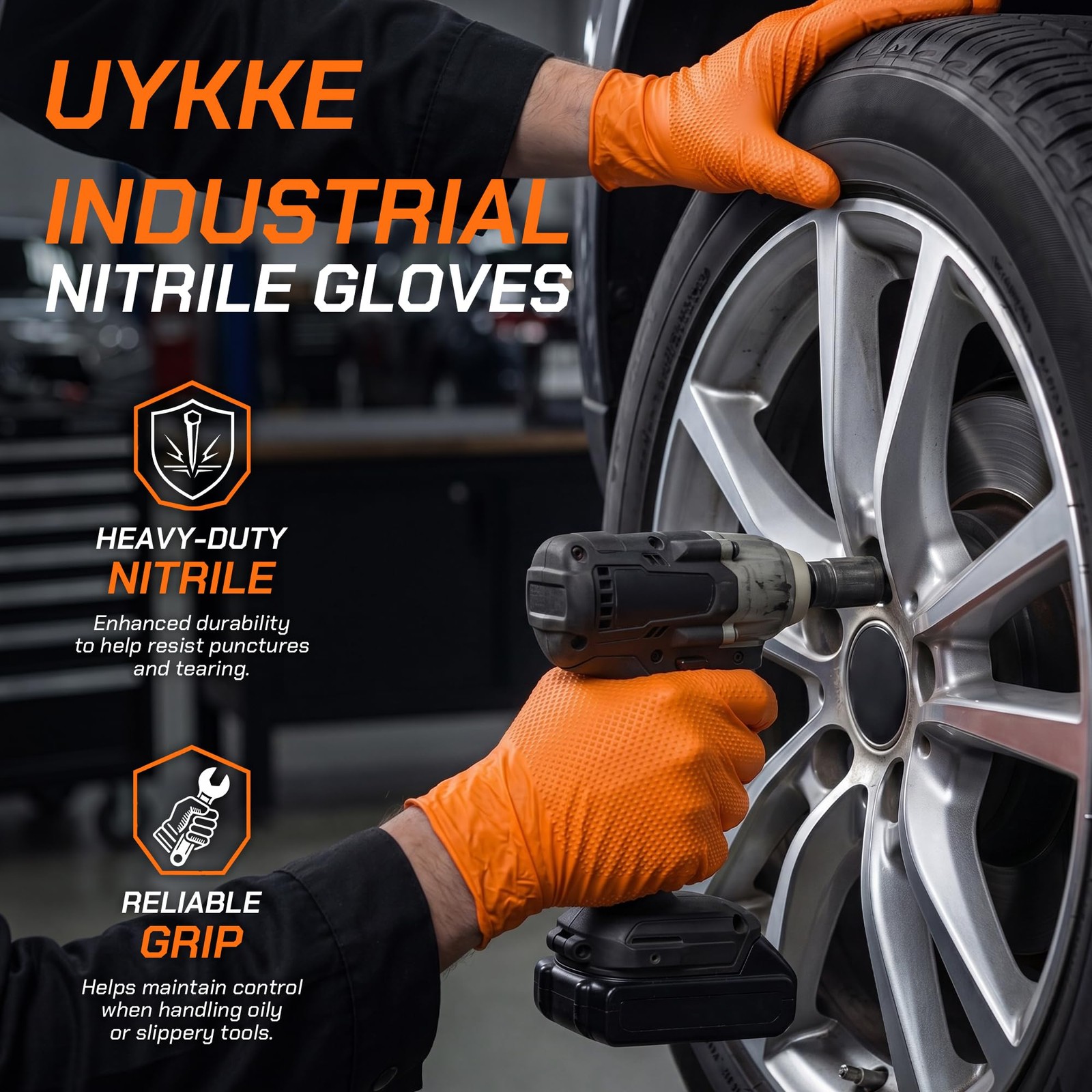 10mil Nitrile Gloves Thick,Industrial Disposable Gloves with Diamond Textured…
