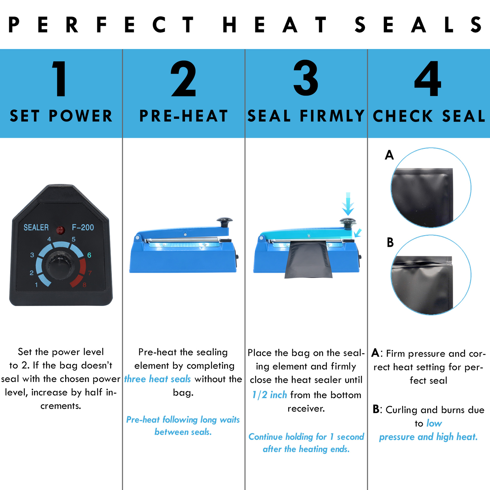 100 Flat Translucent/Black Mylar QuickQlick™Bags w/Hang Hole in Variety of Sizes