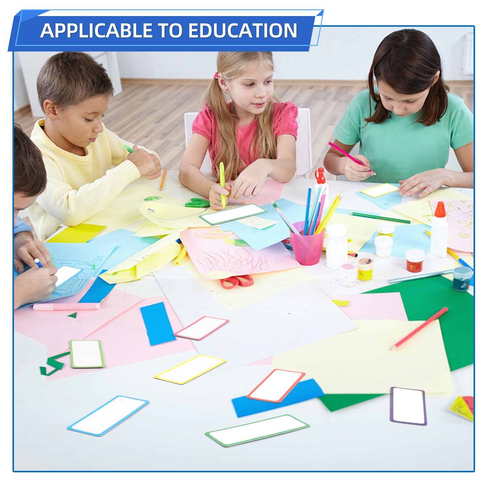 Utron 72PCS Magnetic Dry Erase Labels, 3.2″x1.2″ 3.2 x 1.2 inches, Blue
