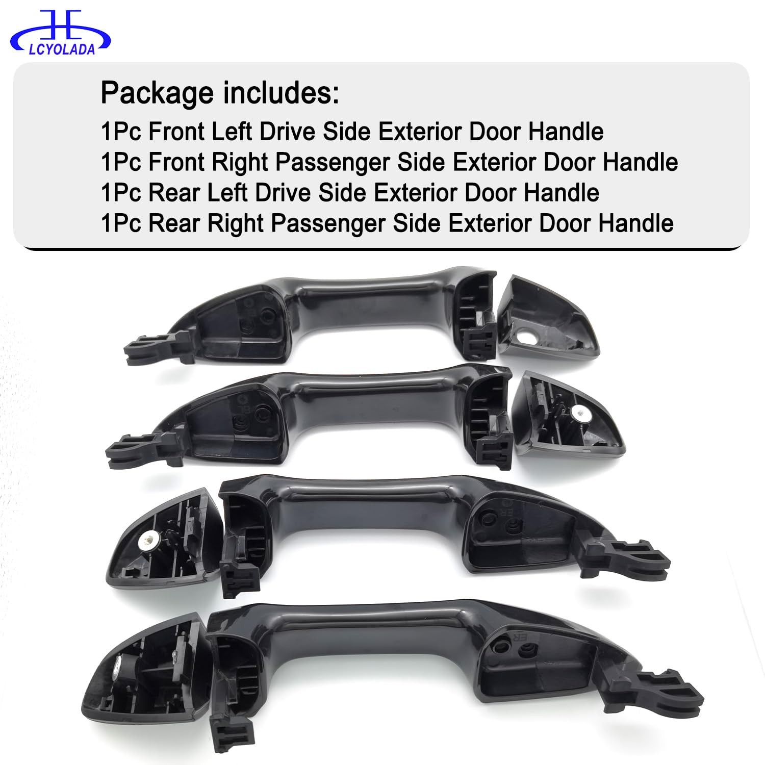 Set of 4 Exterior Door Handles for Toyota Corolla 2014-2019 OEM Replacement