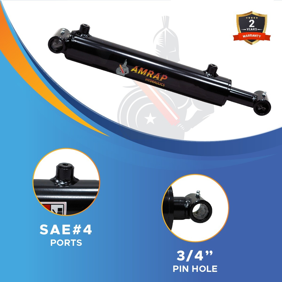 1.5×8 Hydraulic Cylinder 1.5″ Bore 8″ Stroke Double Acting Welded Cross Tube