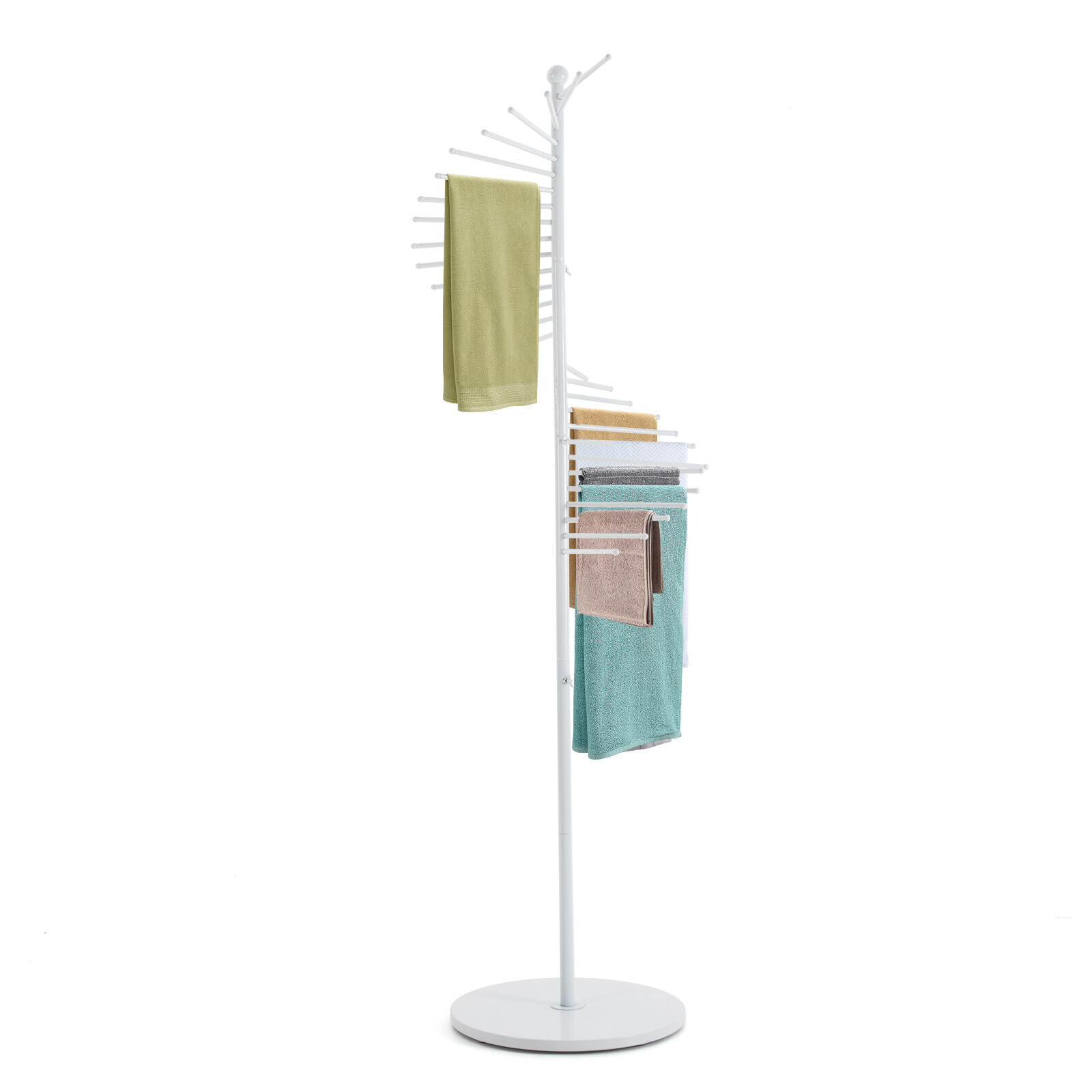 Freestanding Retail Racks White Scarf Display Rack For Scarves Clothes Towls
